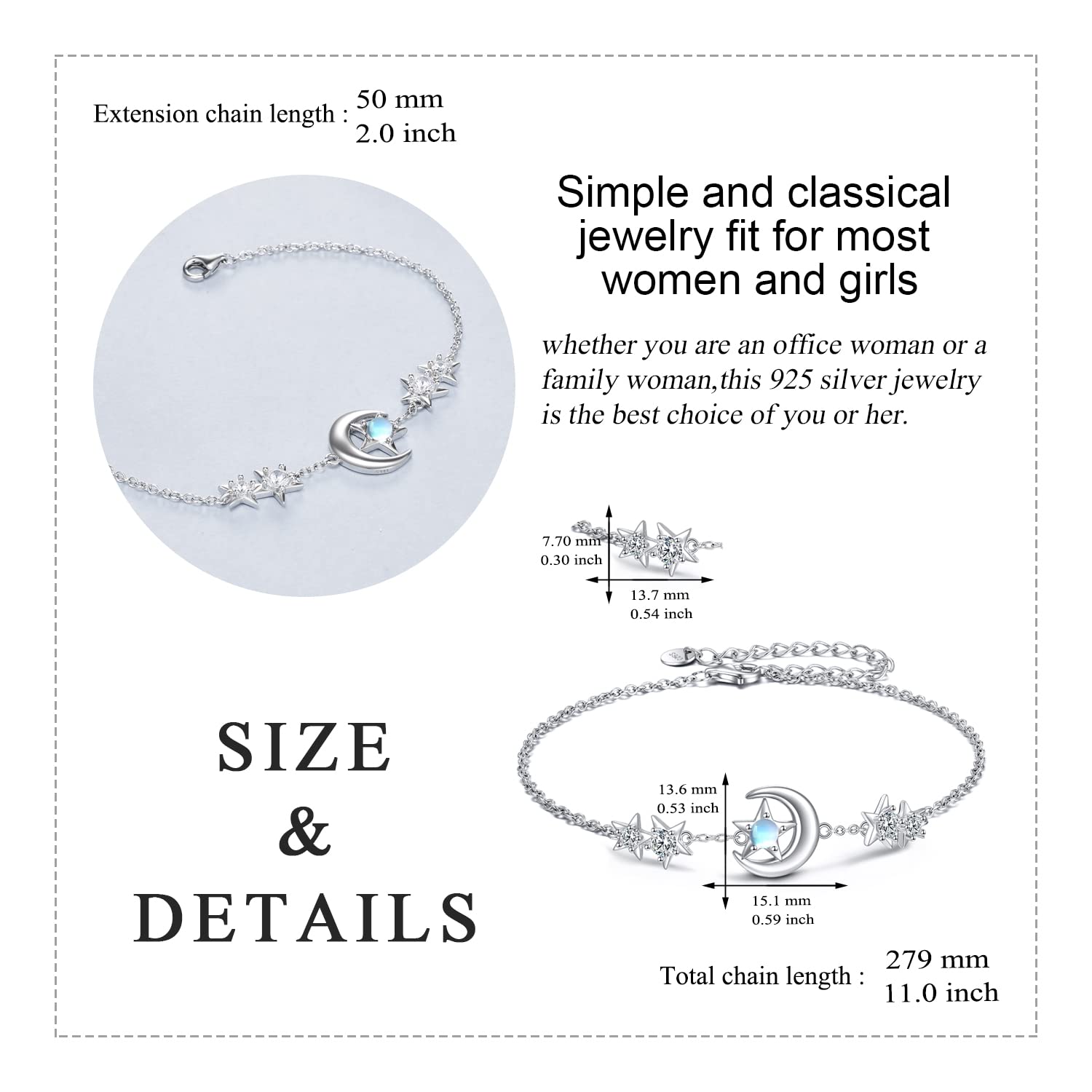YAFEINI 925 Sterling Silver Adjustable Heart Cross Star Anklet Bracelet for Women - Fashionable Foot Chain Jewelry for Beach, Casual Wear & Gift for Women Girls