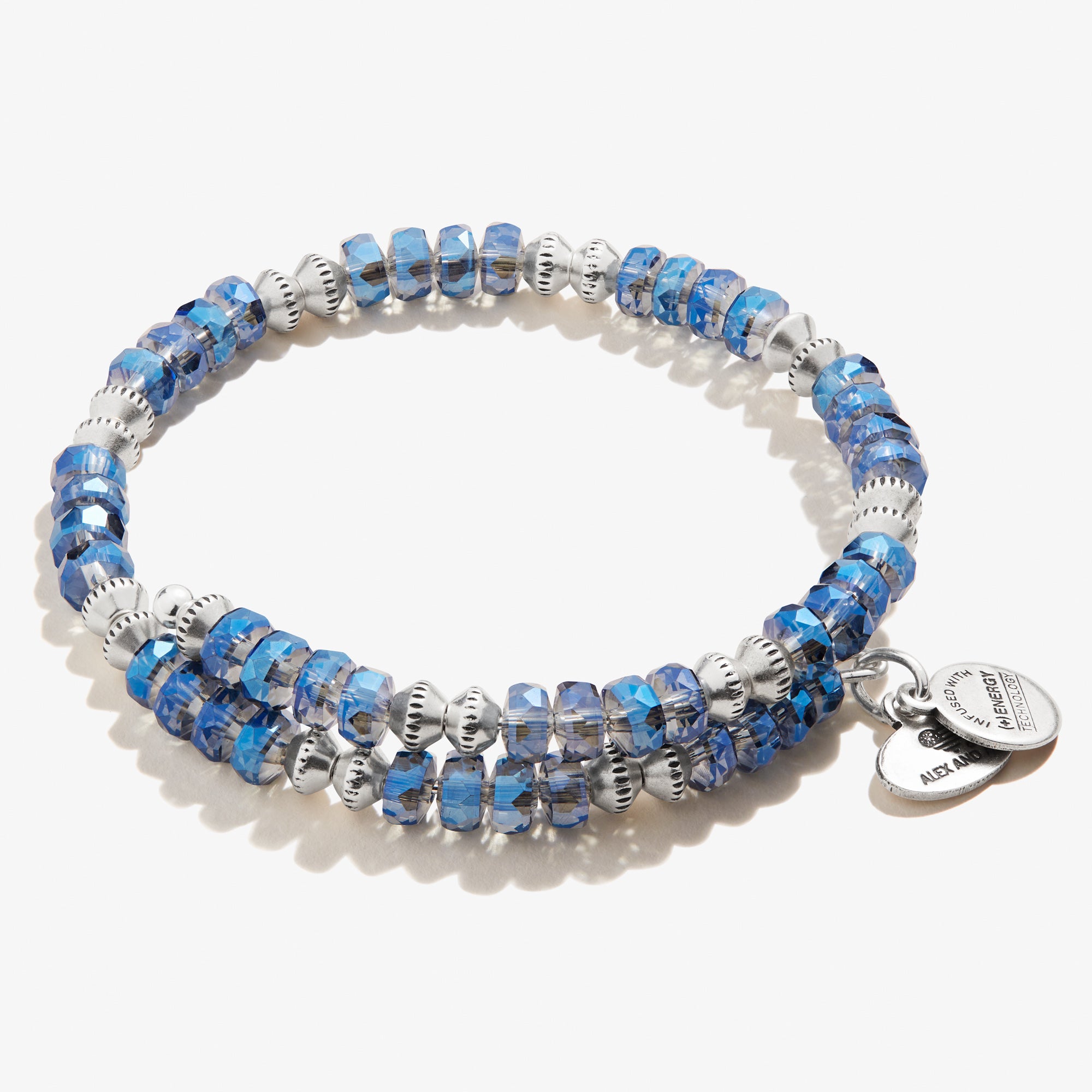 Dazzle Wrap Bracelet for Women - Elegant Sapphire Blue Beaded Adjustable Wrist Jewelry - Perfect for Parties, Weddings & Everyday Wear