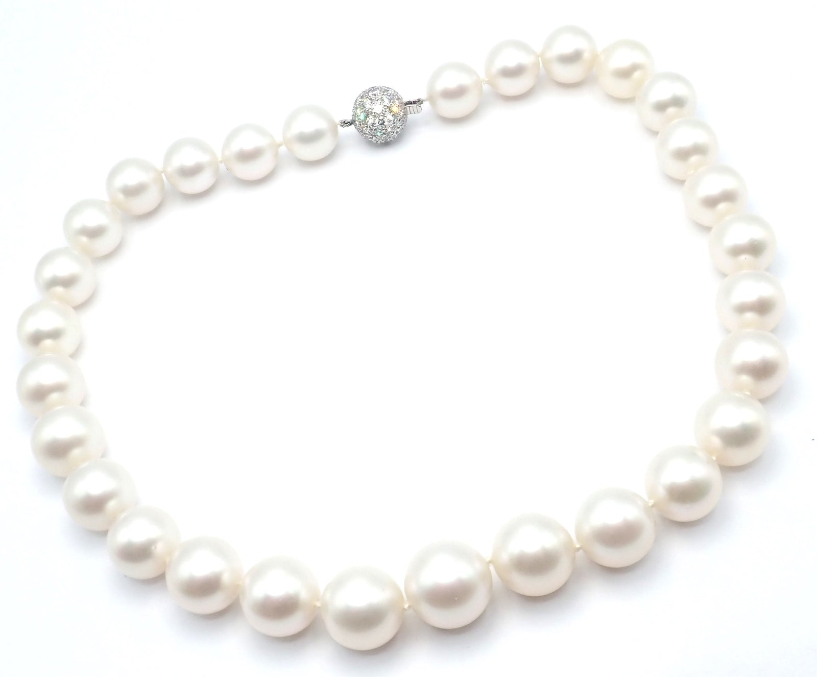 Authentic Tiffany & Co Platinum Diamond South Sea Pearl Necklace - Luxury Jewelry Gift for Women, Perfect for Weddings & Special Occasions