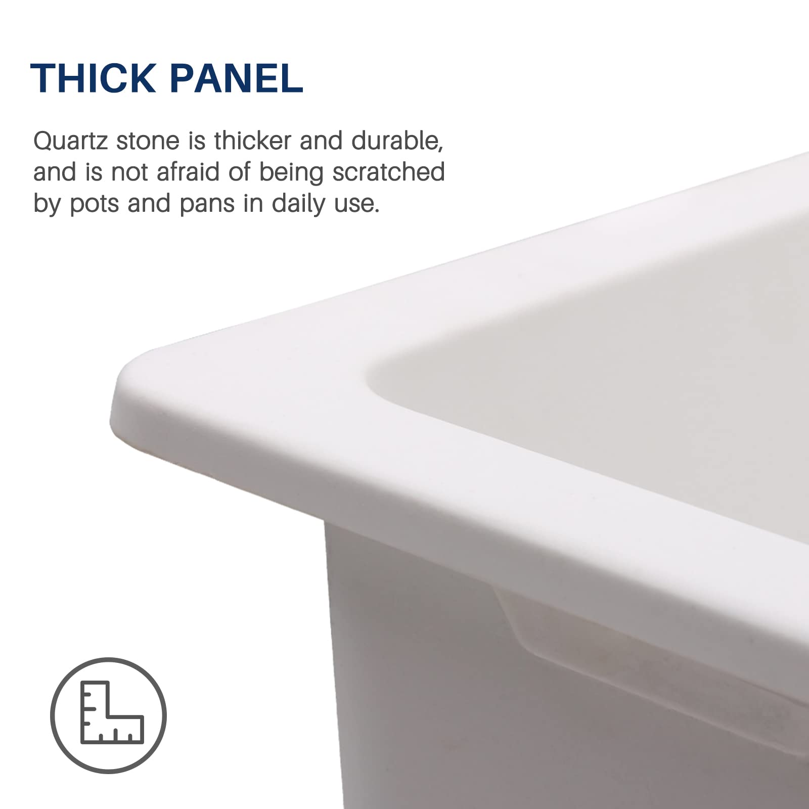 Enbol 31 Inch White Quartz Granite Composite Kitchen Sink - Durable Undermount Double Bowl, Scratch & Stain Resistant, Easy to Clean, Model 3118-W | Perfect for Modern Kitchens, Food Prep & Dishwashing