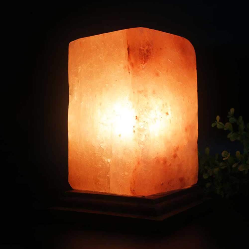 Dimmable Himalayan Salt Lamp - Natural Crystal Rock Night Light for Bedroom, Office & Study with E14 Bulb Base | Relaxing Atmosphere, Meditation Aid & Home Decor (Cuboid Shape)