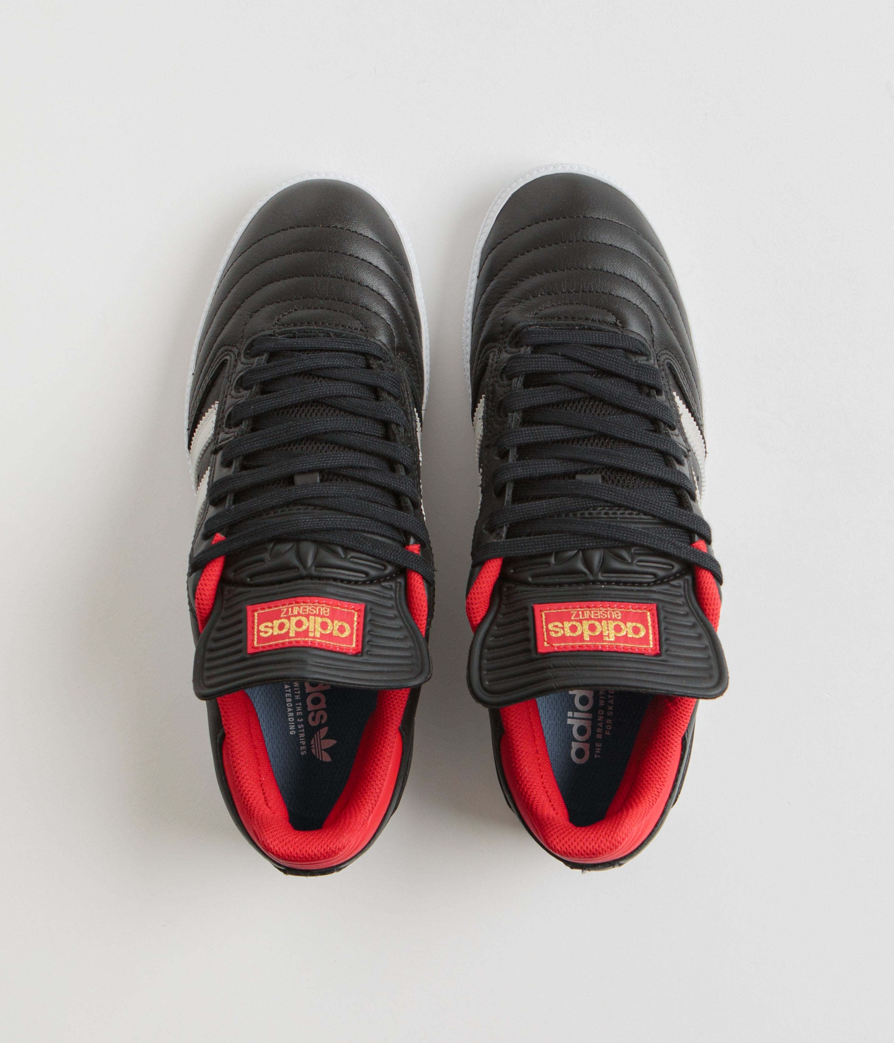 Adidas Busenitz Skate Shoes for Men - Core Black / Zero Metallic / Better Scarlet - High-Performance Skateboarding Sneakers for Street Style & Urban Fashion