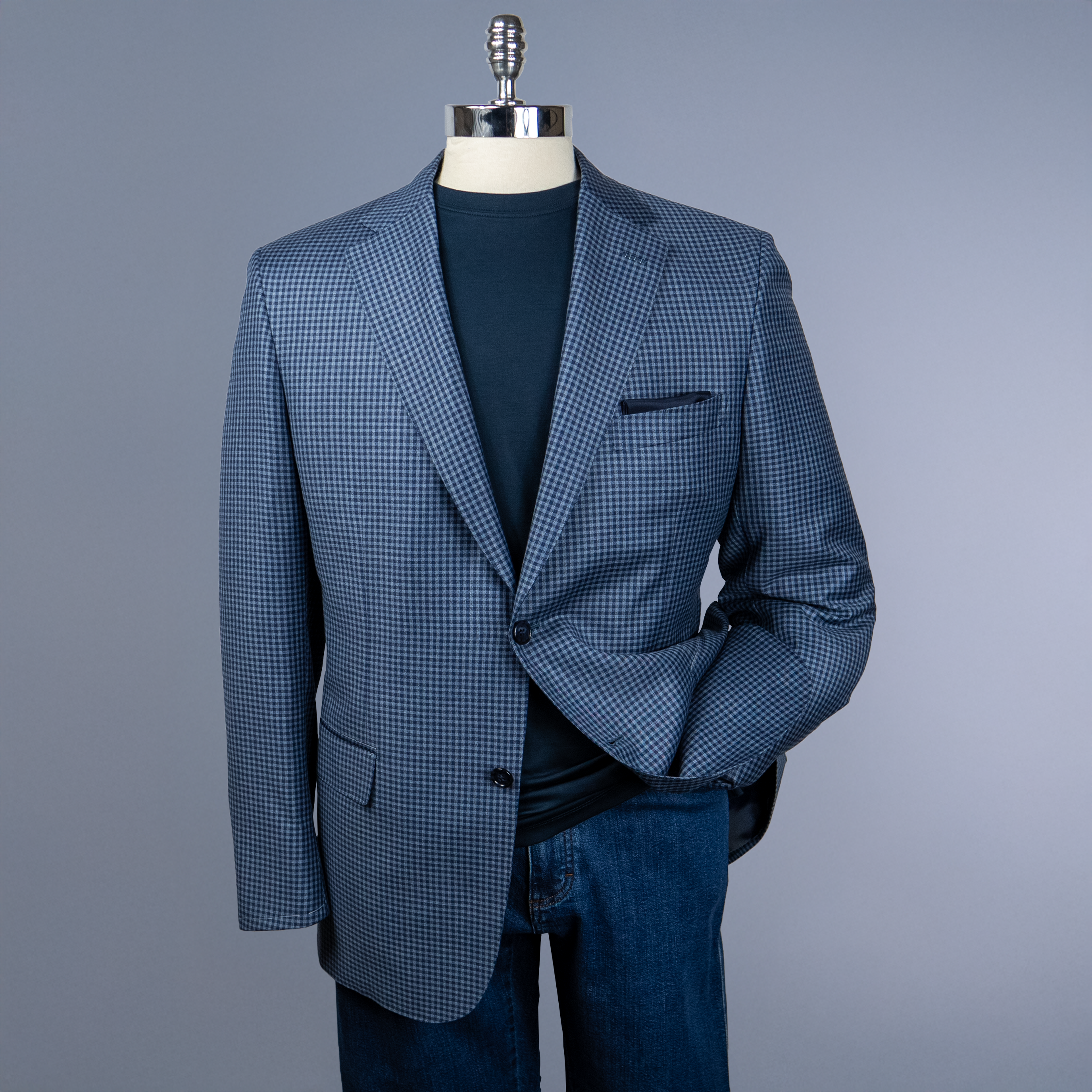 BRIONI Blue Check Sport Coat for Men | Premium Wool Blazer | Business & Formal Wear | Perfect for Office, Weddings & Special Events