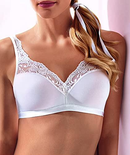 Sloggi Romance SI Soft Non-Wired Bra White (0003) 38C - Comfortable Wireless T-Shirt Bra for Everyday Wear, Work & Casual Outfits