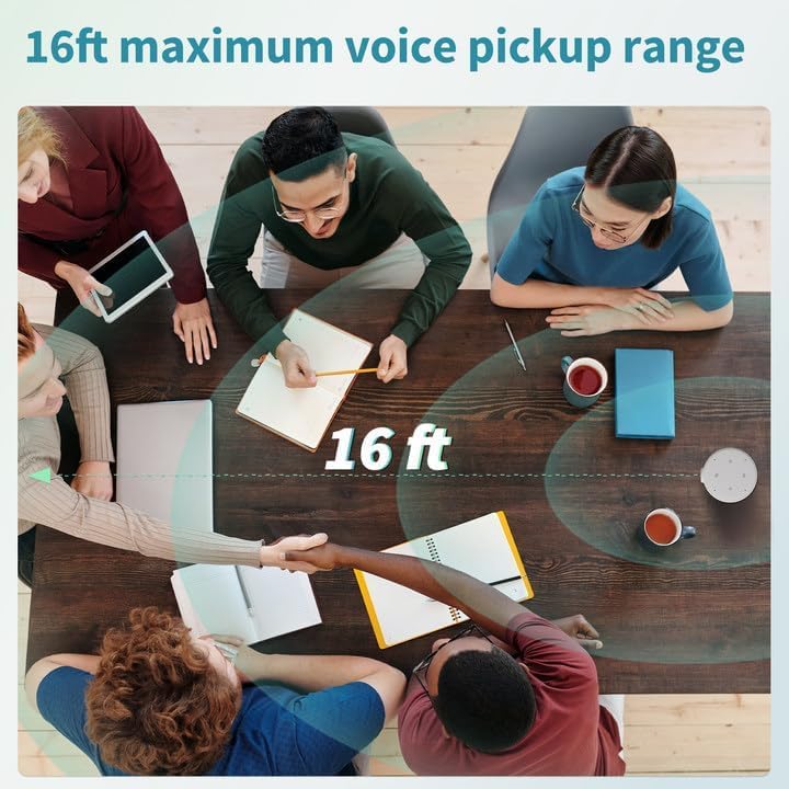 1080p Conference Webcam with Built-in Speaker & Microphone - 90° Wide Angle Video Meeting Camera for Conference Rooms - 16ft Voice Pickup, Privacy Cover - Ideal for Zoom/Teams Meetings, Remote Work & Online Classes