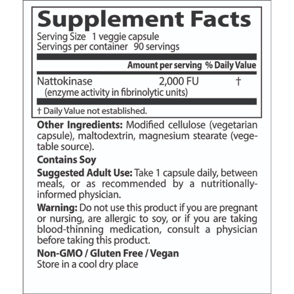 Doctor's Best Nattokinase 2000 FU Supplement - 90 Vegetarian Capsules for Heart Health & Circulation Support | Supports Healthy Blood Flow & Cardiovascular Function