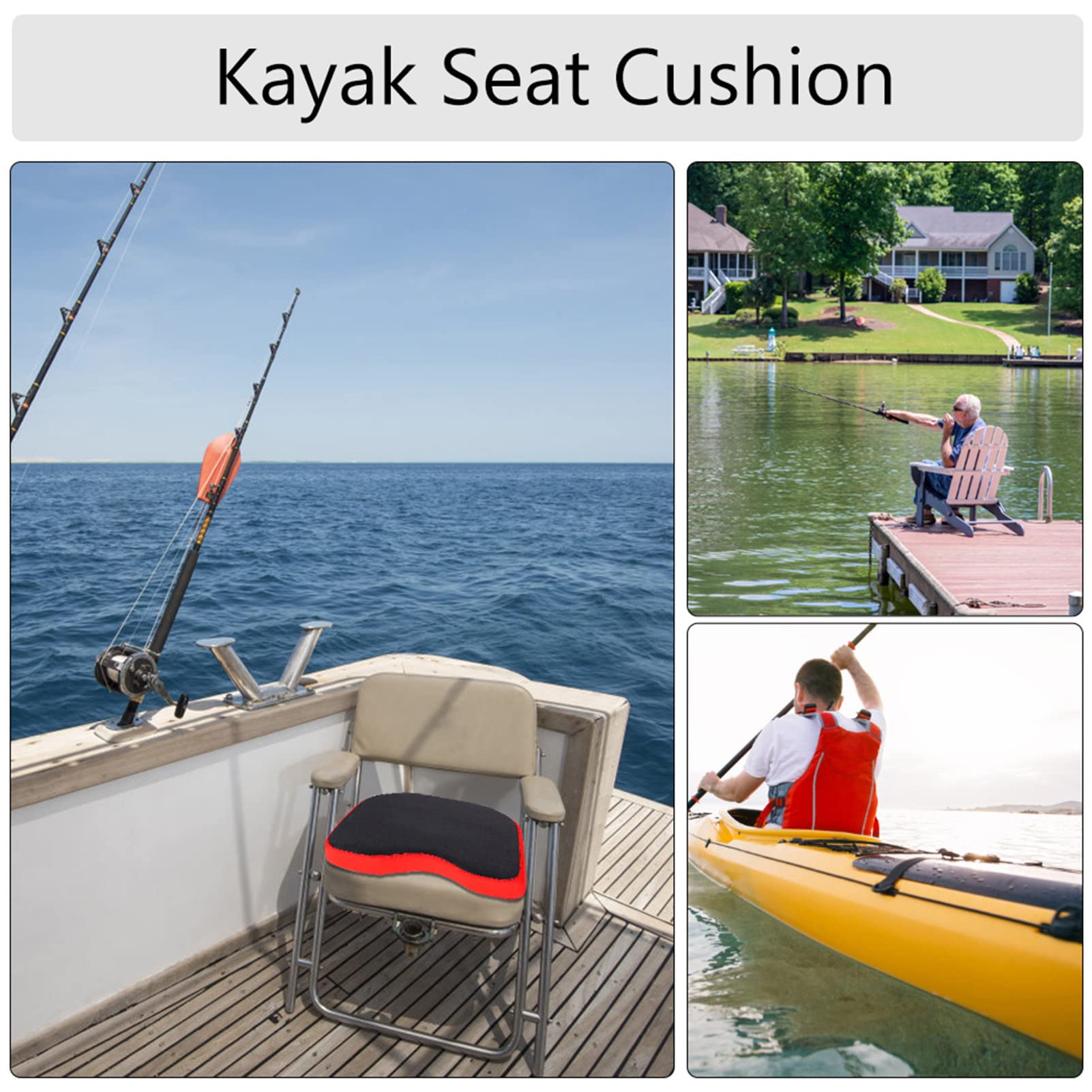 **Premium Kayak Seat Cushion – Lightweight & Comfortable Canoe & Kayak Seat Pad for Fishing, Paddling & Outdoor Adventures**