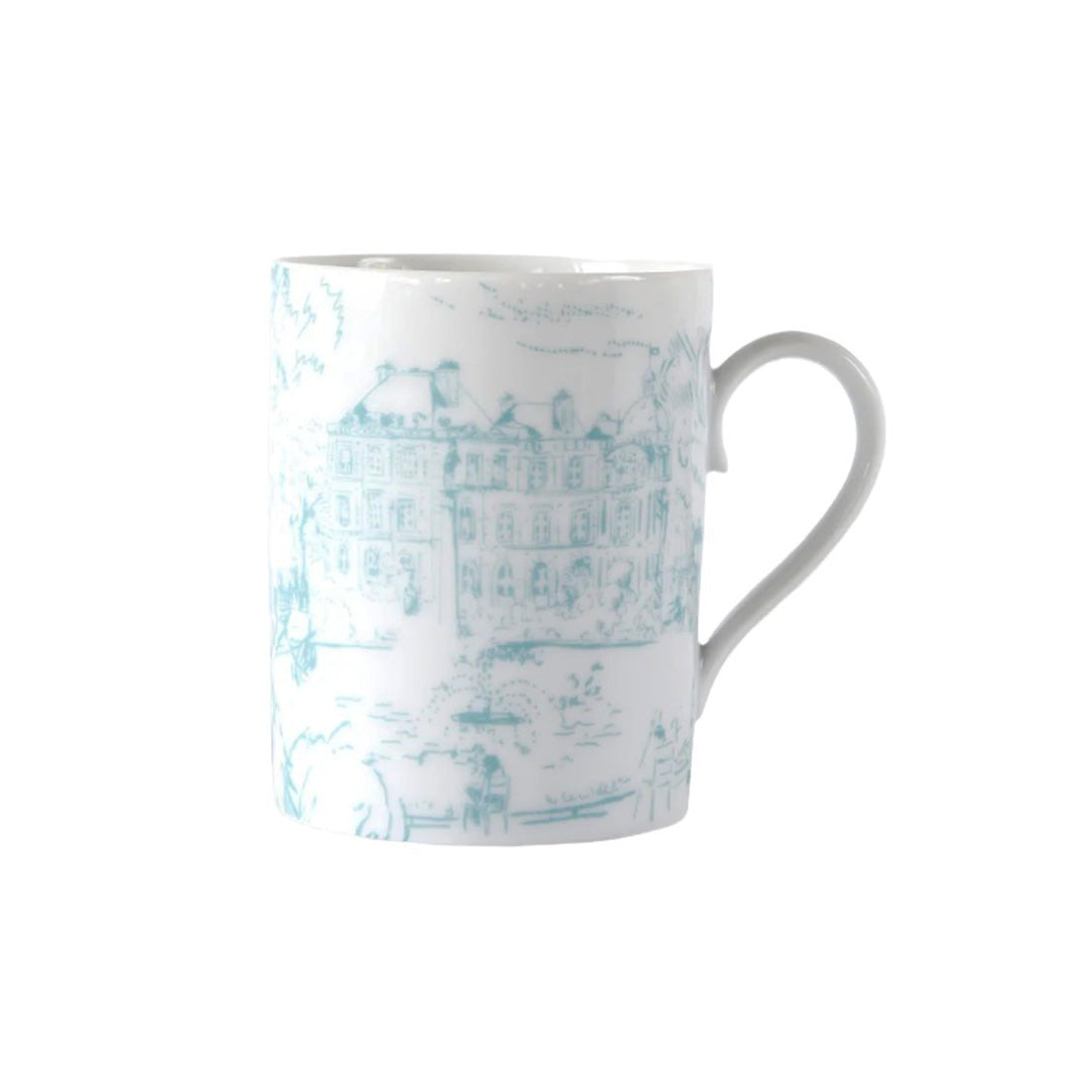 Tout Paris Ceramic Coffee Mug - 12oz Turquoise French-Inspired Design - Perfect for Home, Office & Gifts