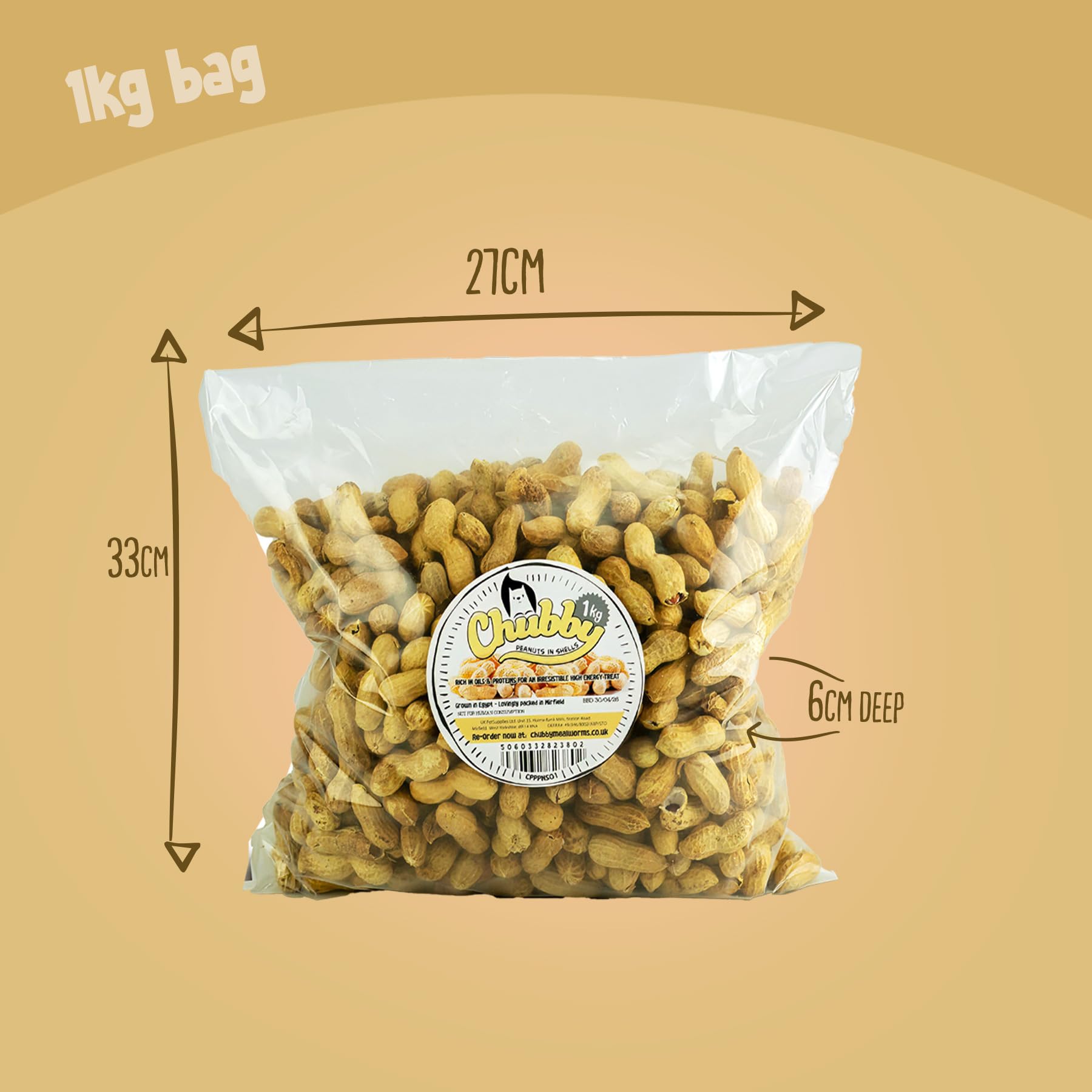 Premium Aflatoxin-Free Peanuts in Shells for Squirrels (1kg) - All Natural Wildlife Food for Chipmunks, Cardinals & Jays - Eco-Friendly Compostable Packaging - Perfect for Backyard Bird Feeding & Wildlife Attraction