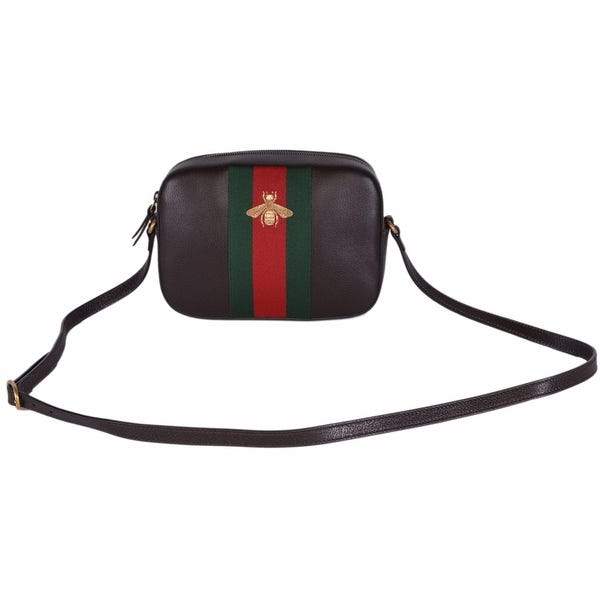 Gucci Bee Embroidered Leather Shoulder Bag for Women - Luxury Designer Handbag for Work, Travel & Everyday Use