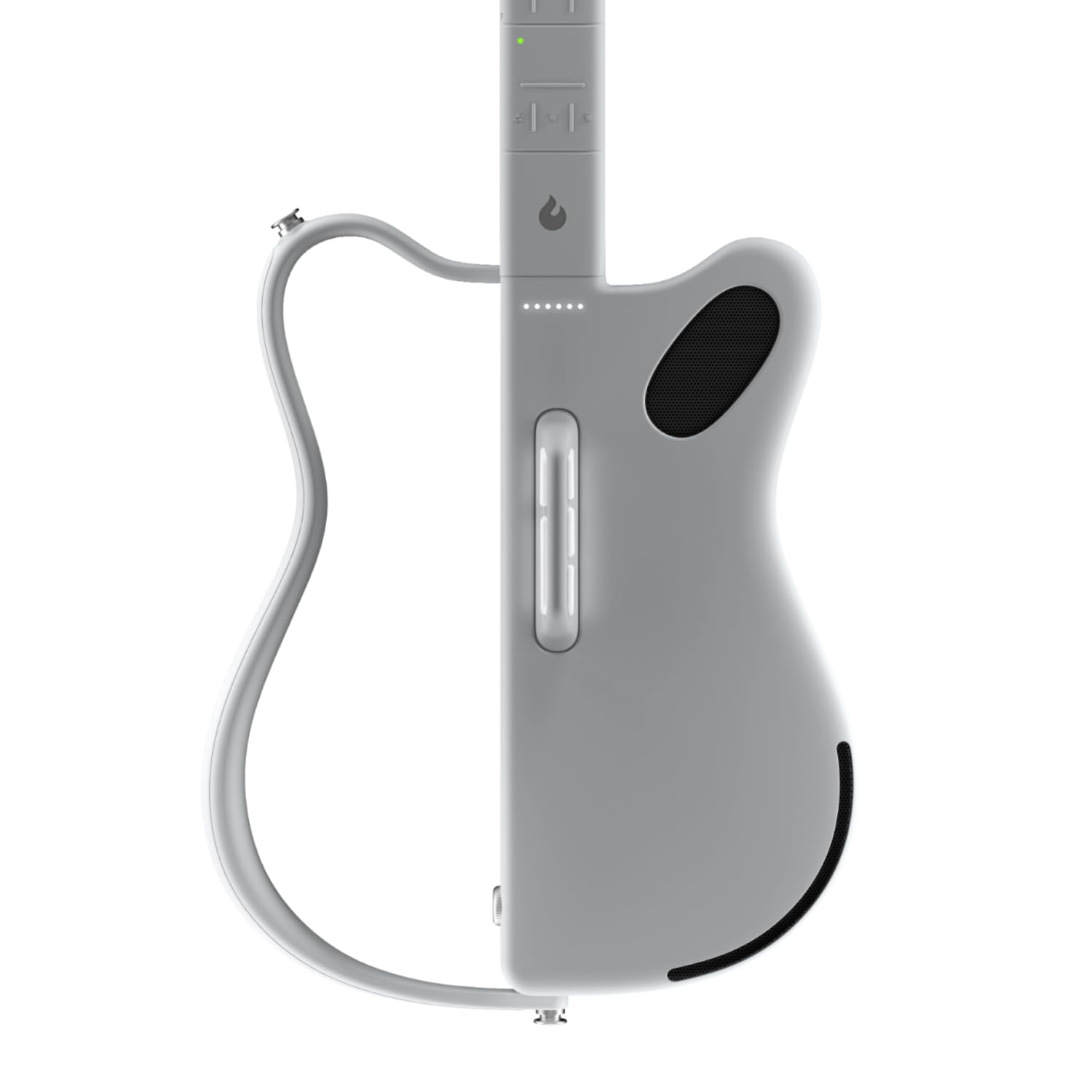 LAVA GENIE Stringless Smart Guitar - Wireless, 30.5 Inch Foldable Electric Guitar with 100+ Instrument Presets & Built-in Speaker - Perfect for Travel, Practice & Silent Playing (White)