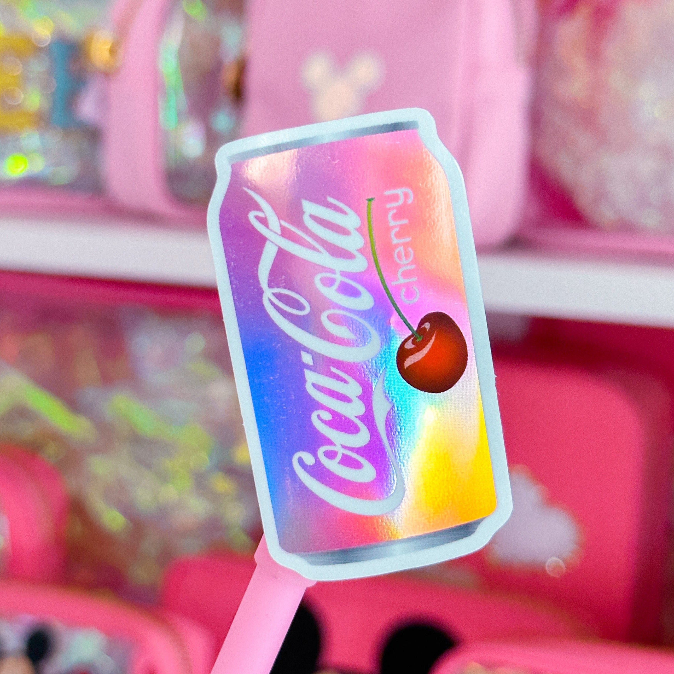 Waterproof Cherry Soda Stickers - Durable Vinyl Decals for Laptops, Water Bottles & DIY Crafts - Perfect for Home, Office & School Decor