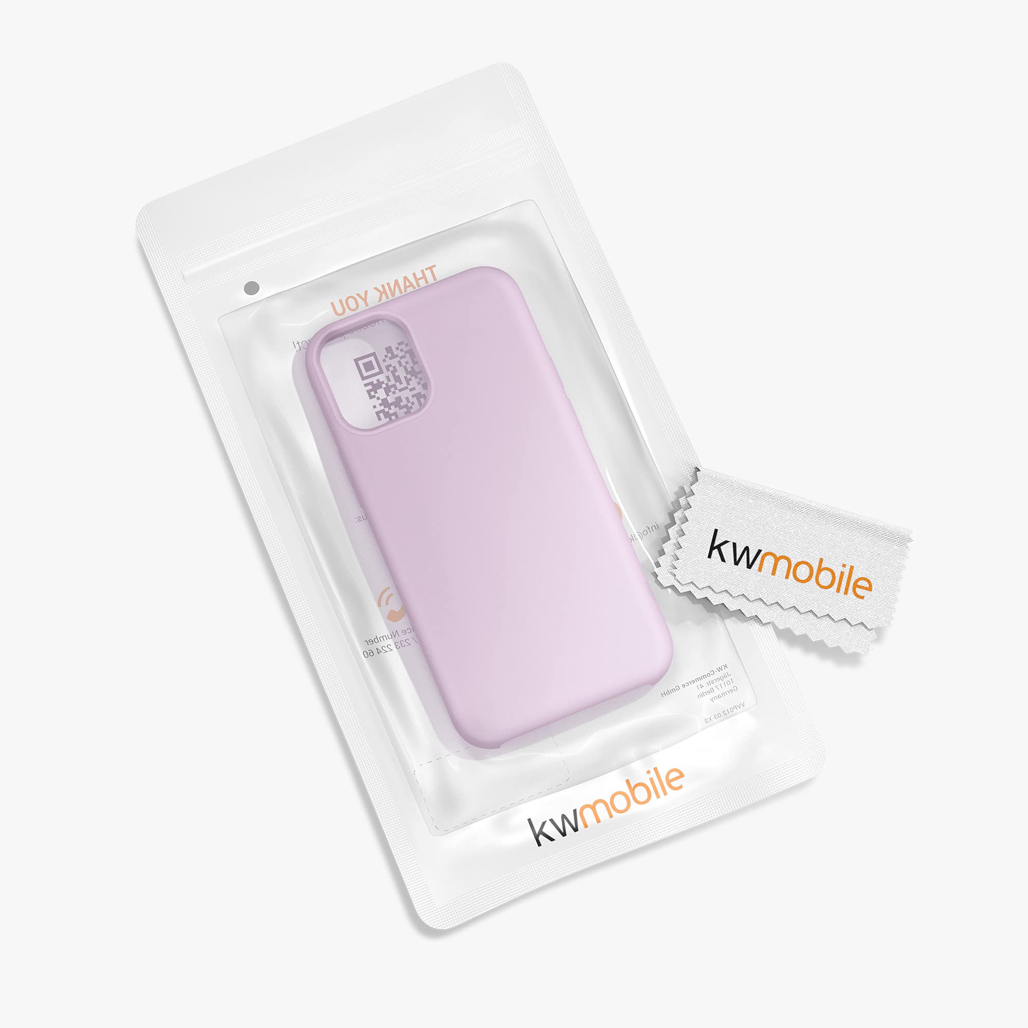 kwmobile Premium TPU Silicone Case for Apple iPhone 12 Mini - Soft Matte Finish, Shockproof Protection - Mauve Pink Phone Cover (Perfect for Everyday Use, Work & Travel)