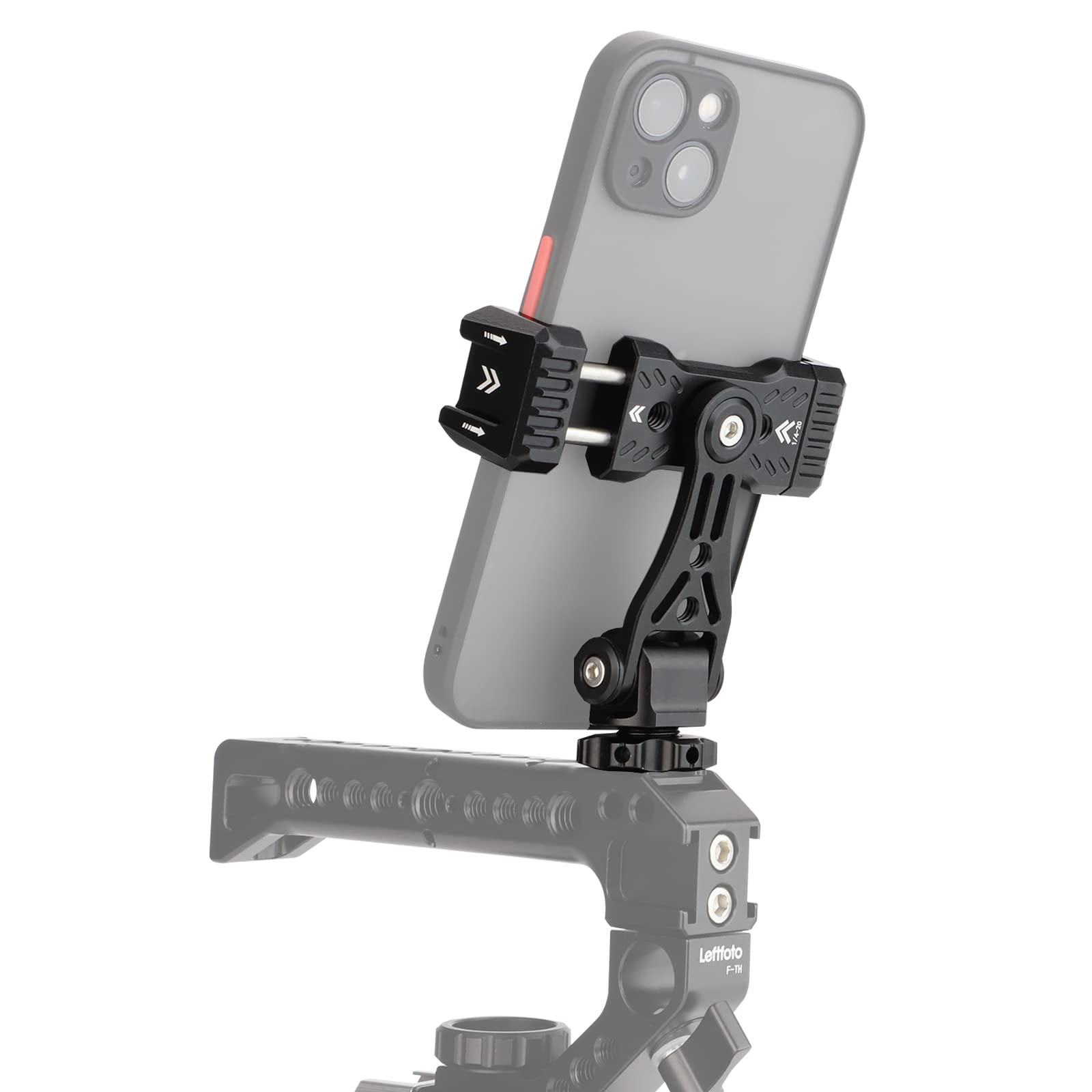 LEFTFOTO Universal Aluminum Phone Mount Adapter - Cold Shoe & 1/4