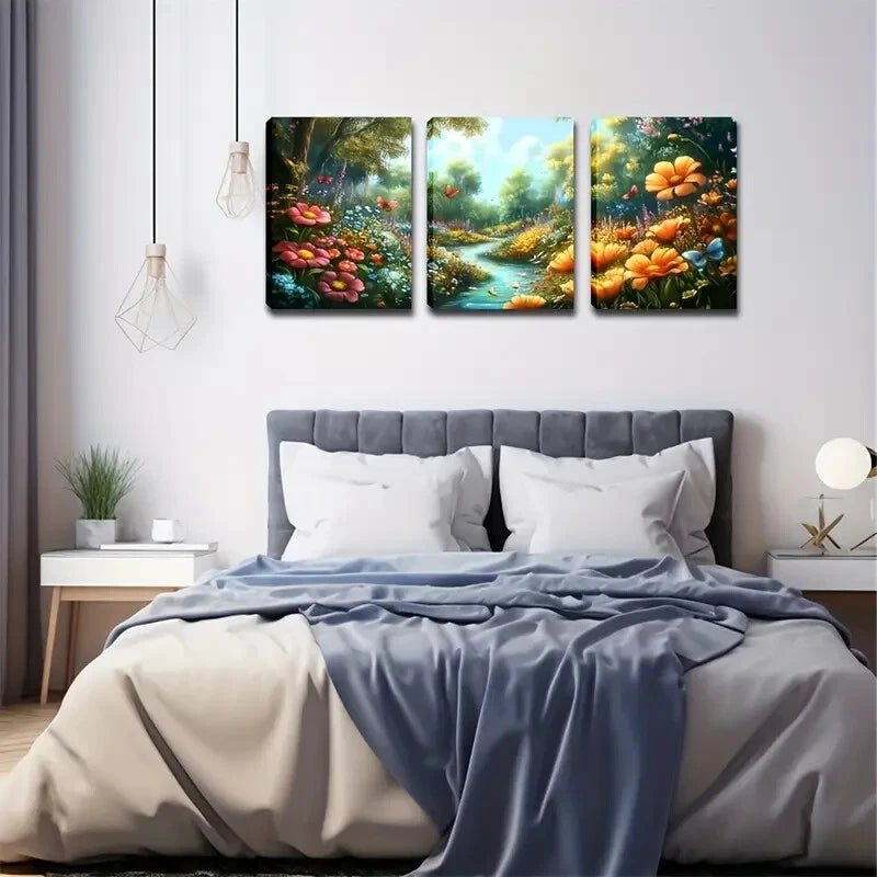 3-Piece Romantic Flower Wall Art Set - Framed Canvas Prints 40x60cm | High Quality Australian Made Wall Decor | Perfect for Living Room, Bedroom & Office Decor