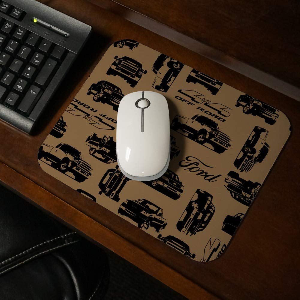 Ford Trucks Design Low Profile Thin Gaming Mouse Pad - Non-Slip Rubber Base for PC, Laptop, Office & Home Workspace (Black)