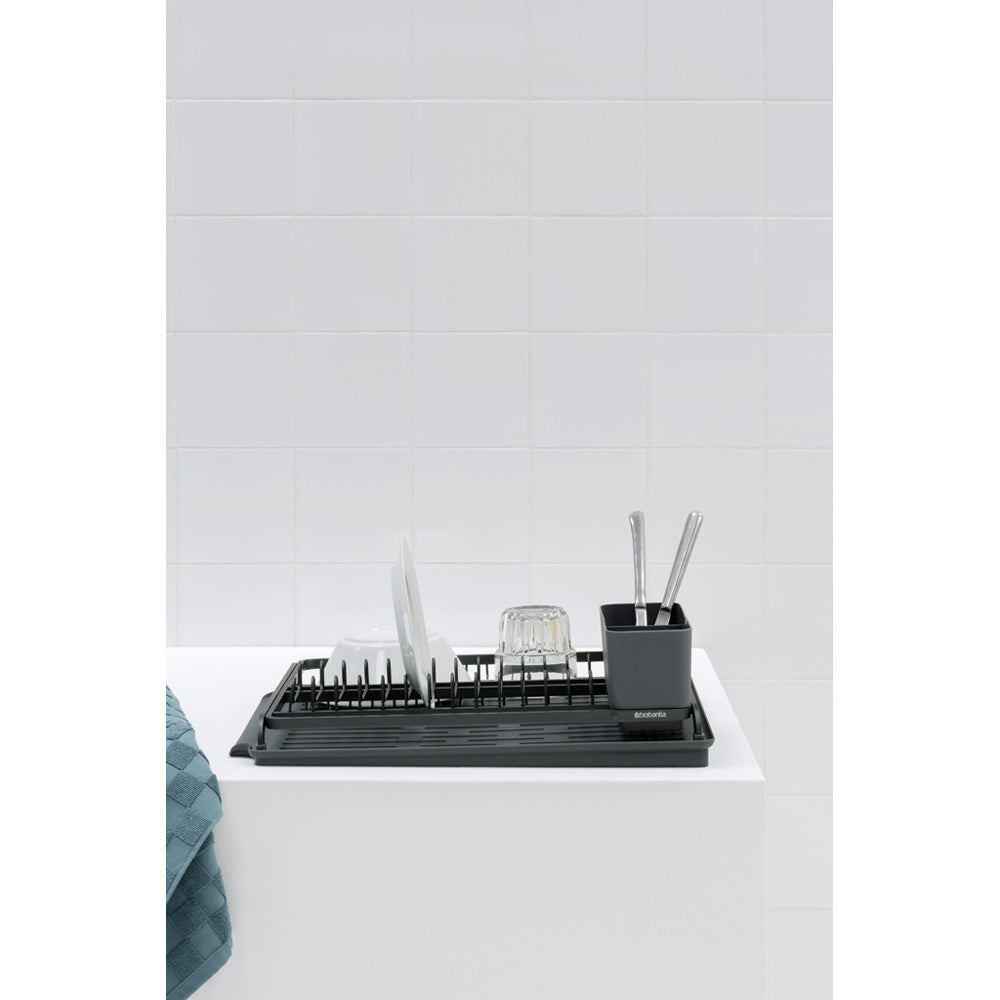 Stainless Steel Dish Drying Rack - Large Capacity Kitchen Organizer with Drain Board, Dark Grey | Perfect for Countertop Space Saving & Dishware Storage