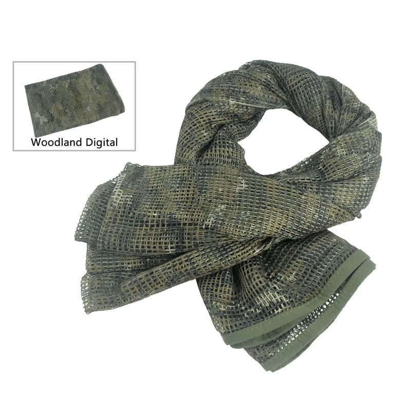 Sniper Veil Camo Mesh Tactical Scarf - Military Grade Concealment Scarf for Hunting, Airsoft & Outdoor Survival Gear | Perfect for Snipers, Hunters & Tactical Enthusiasts