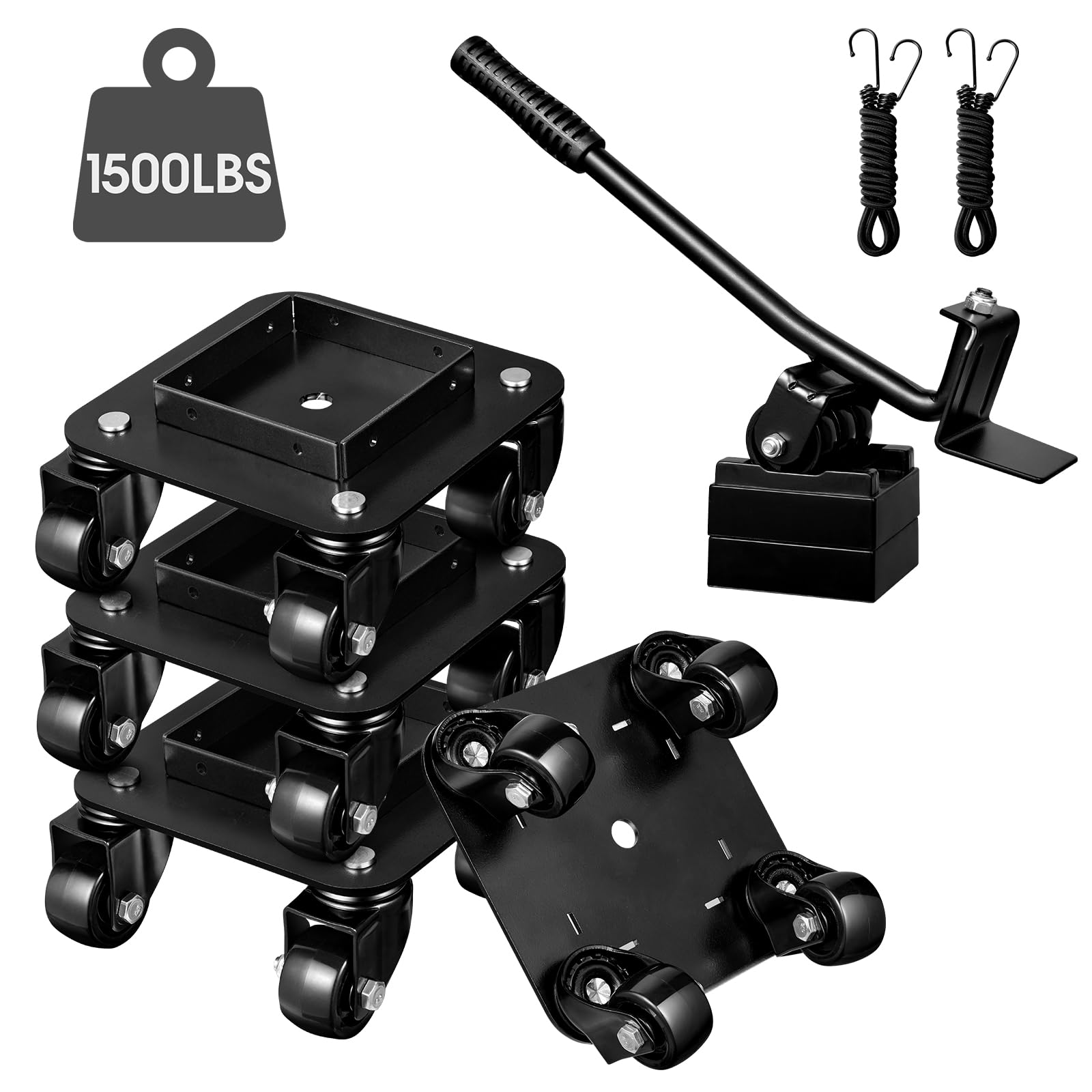 KEDSUM Heavy Duty Furniture Dolly with 4 Wheels - 1500LBS Capacity Moving Tool for Appliances, Refrigerators, Sofas & Pianos | Perfect for Home Moving, Warehouse Relocation & Office Furniture Rearranging