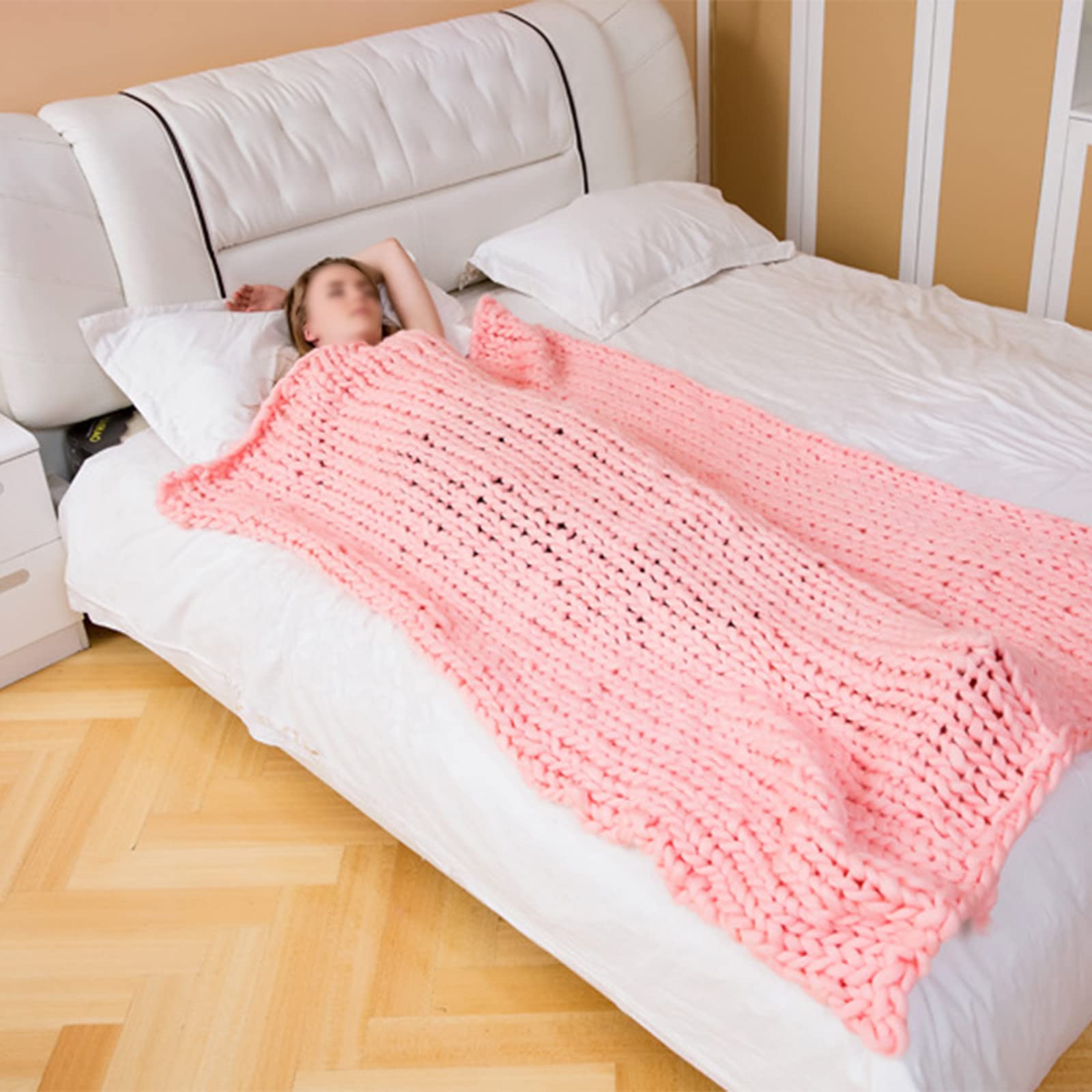 Chunky Knit Blanket - Ultra Soft & Fluffy Oversized Throw for Bedroom, Couch, and Pet Bed - Cozy Home Decor Gift - Perfect for Winter Nights and Relaxation - 47