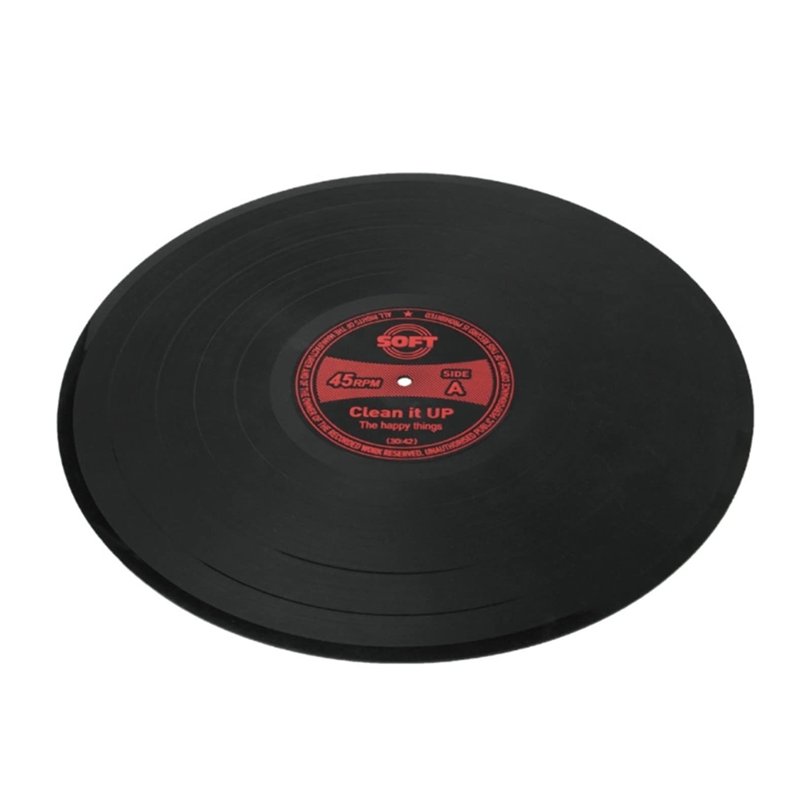 Vintage Vinyl Record Coaster Set - Heat Resistant Silicone Drink Mats for Coffee, Beer & Wine - Retro Round Placemat (Red) - Perfect for Home Bars, Cafes & Music Lovers