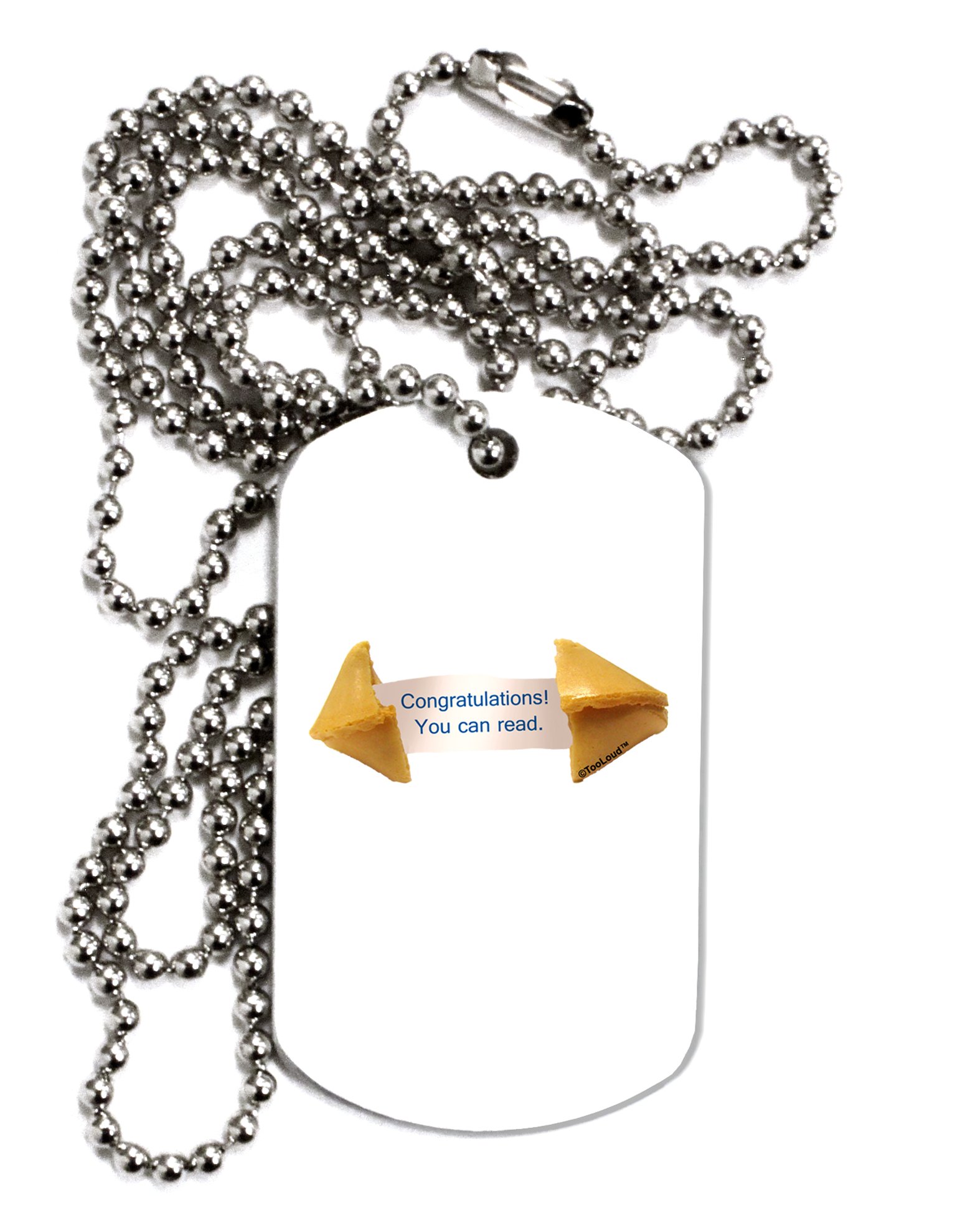 TOOLOUD Sarcastic Fortune Cookie Dog Tag Necklace - Funny Adult Novelty Jewelry Gift for Men & Women - Perfect for Parties, Gag Gifts, and Unique Fashion Statements
