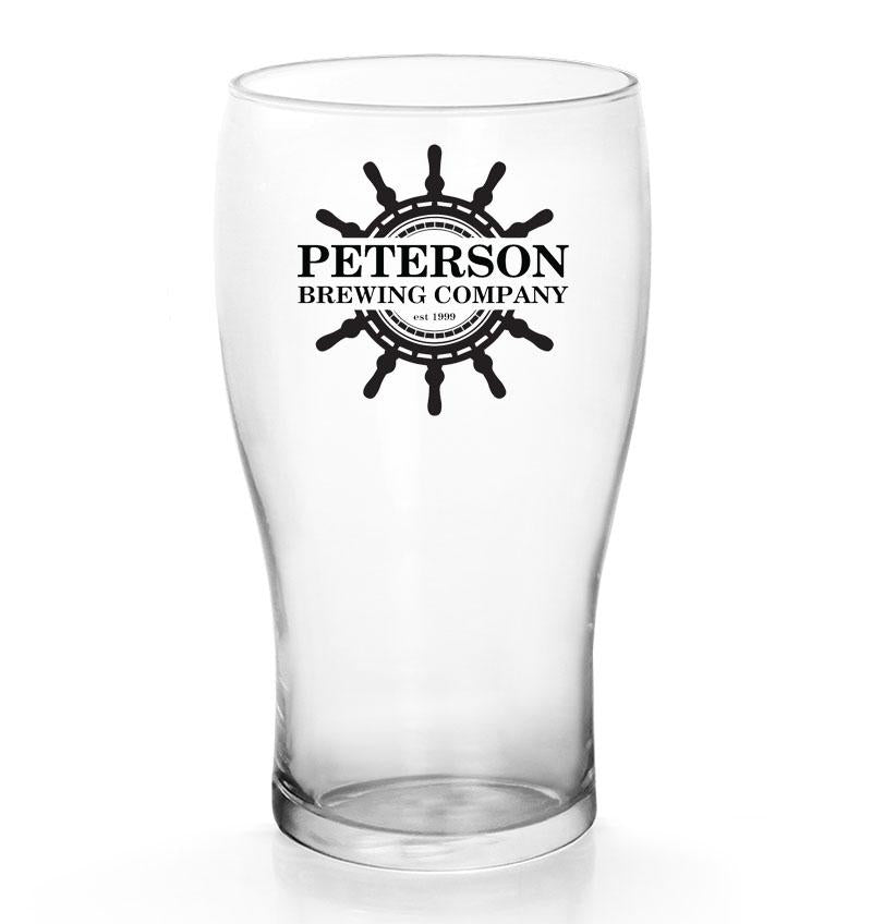 Customizable 20oz Imperial Pub Glass with Ship Wheel Design - Perfect for Home Bars, Gifts & Nautical Themed Parties