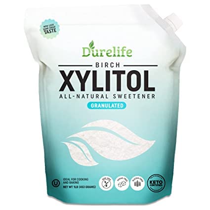 DureLife XYLITOL Sugar Substitute 1 LB (16 OZ) - 100% Pure Birch Xylitol, Non-GMO, Gluten-Free, Kosher Certified | Natural Sugar Alternative for Baking, Coffee & Healthy Lifestyle