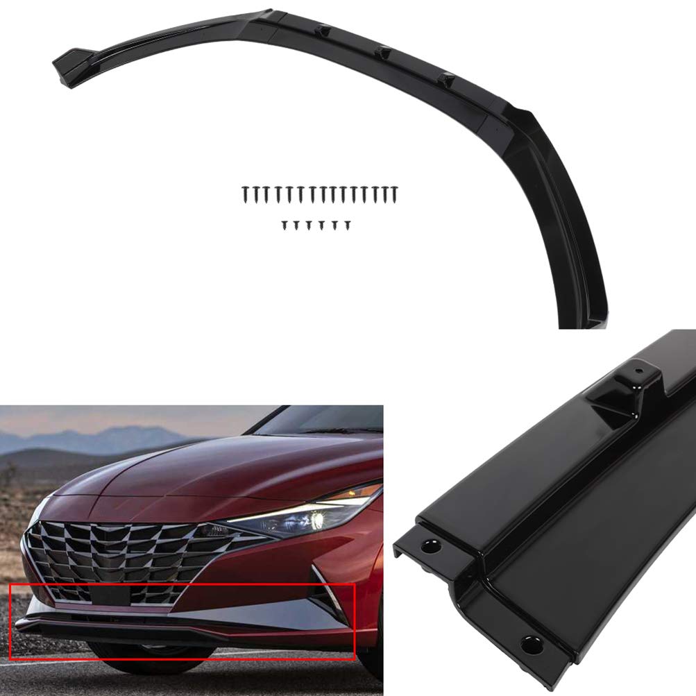 OCPTY 3PCS Front Bumper Lip Spoiler Splitter Kit for Hyundai Elantra 2017-2023 - Durable ABS Plastic Car Body Styling Accessory - Enhances Aerodynamics & Sporty Look for Street Racing & Custom Builds