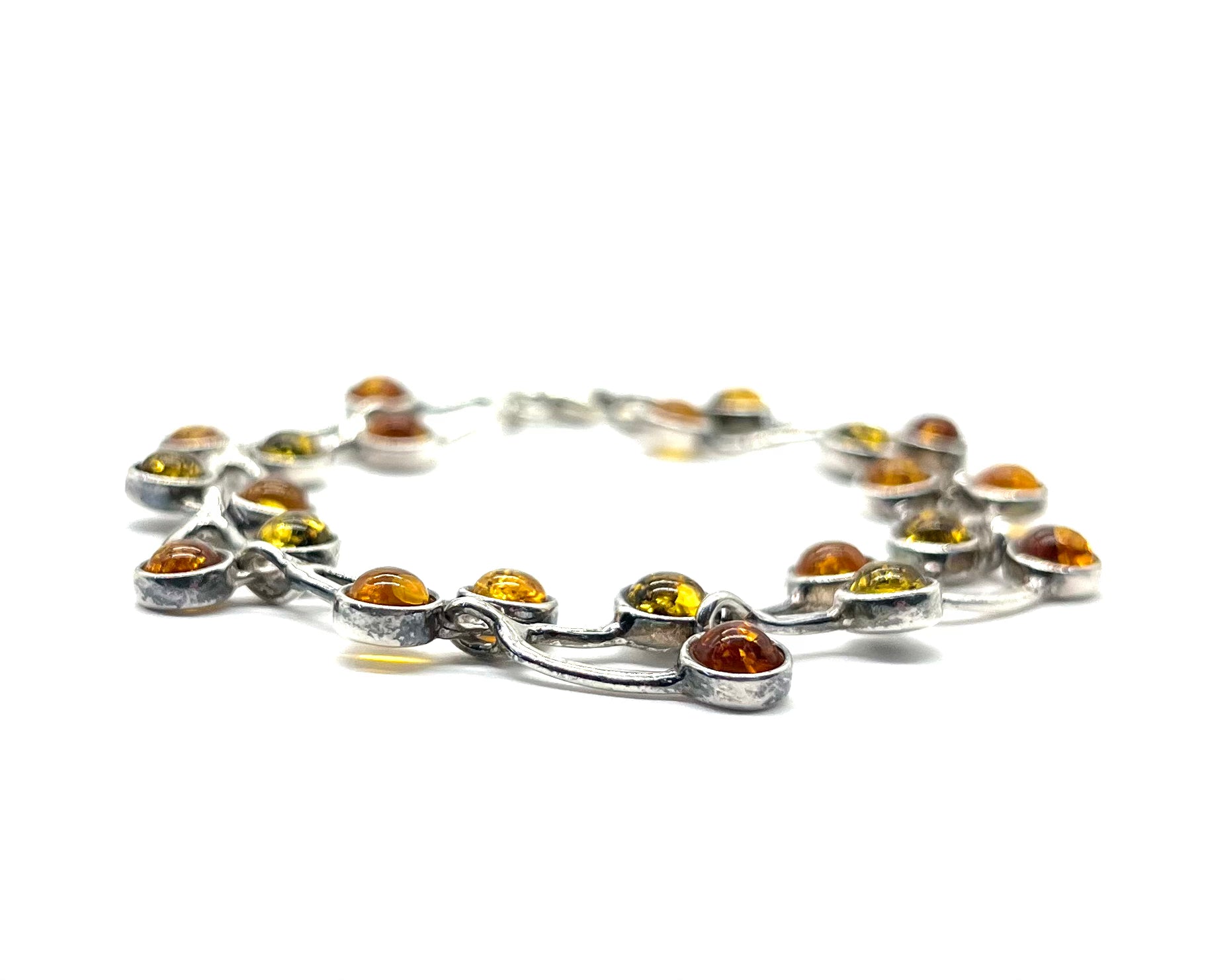 925 Sterling Silver Amber Bracelet for Women – Handmade Natural Baltic Amber Jewelry – Perfect for Gifts, Healing & Fashion Accessories