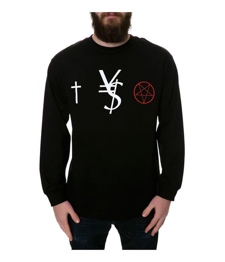 Men's VS LS Graphic T-Shirt - Black XL for Casual Wear