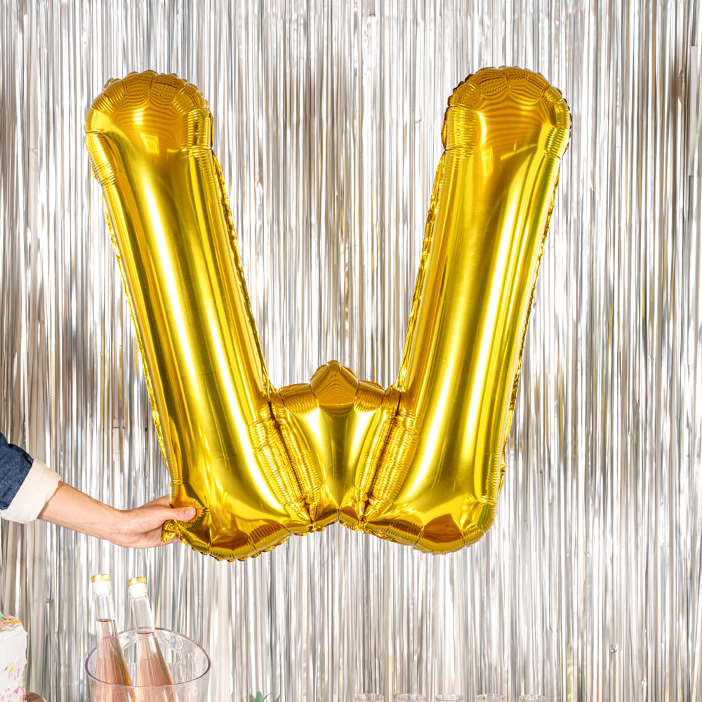 Gold Mylar Letter W Balloon - 40 Inch Large Foil Alphabet Balloon for Birthday Party Decorations, Wedding, Baby Shower & Anniversary Celebrations - 1 Count Box