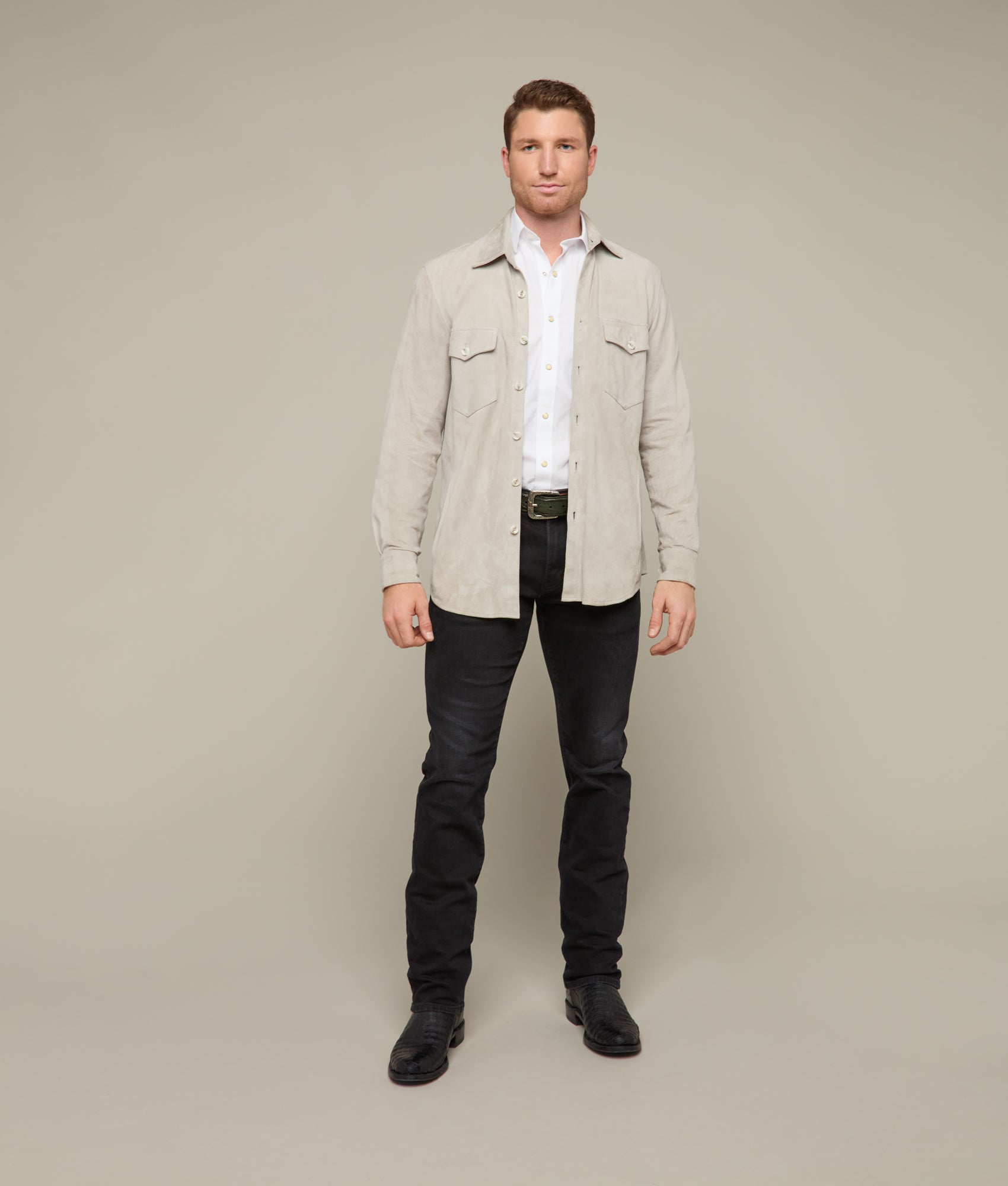 Stylish Grey Suede Overshirt for Men & Women | Comfortable & Trendy Layering Piece for Fall & Winter | Perfect for Casual Outings, Office Wear & Date Nights
