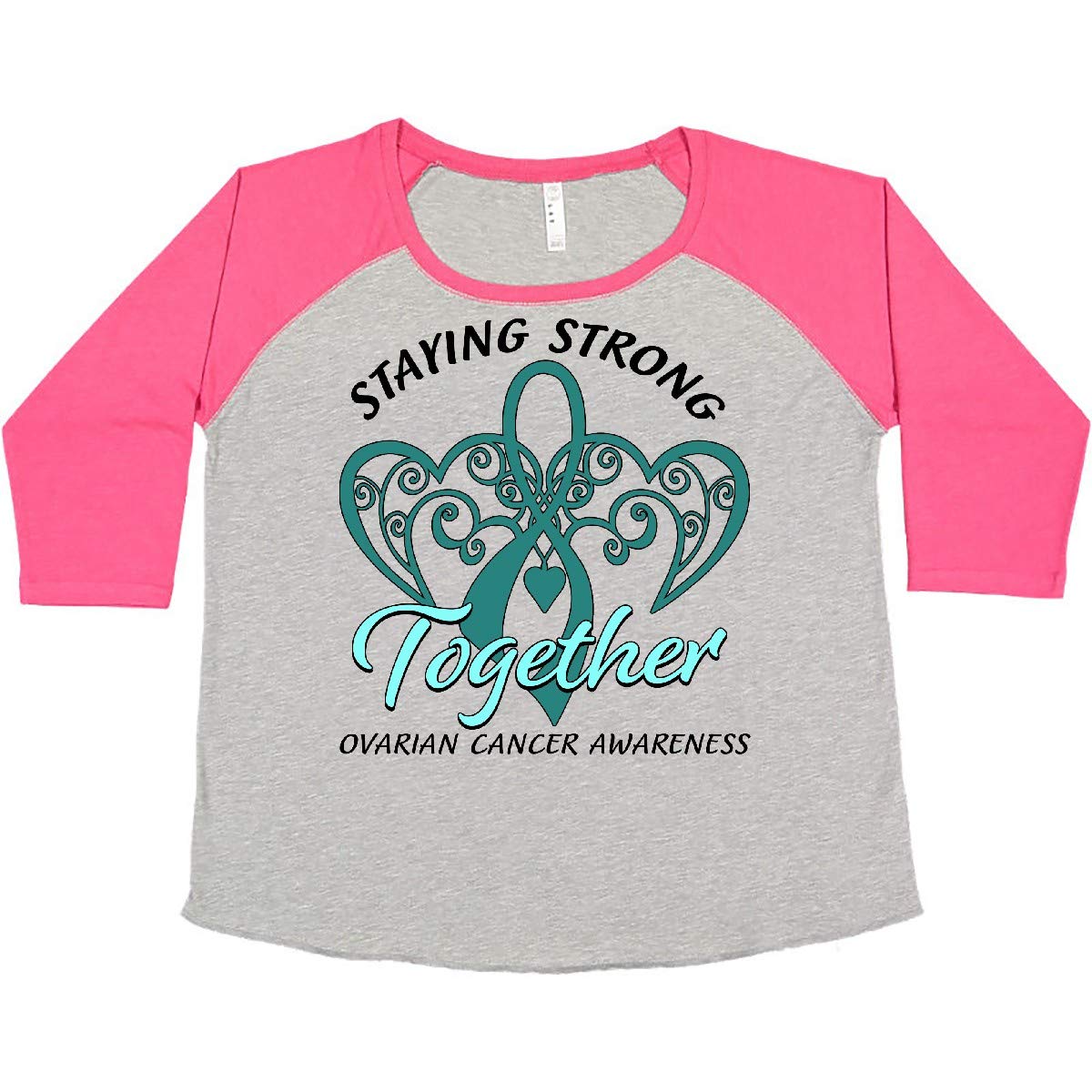 Ovarian Cancer Awareness Staying Strong Women's Plus Size T-Shirt - Supportive & Comfortable Tee for Survivors, Warriors & Supporters - Wear for Fundraisers, Walks & Awareness Events