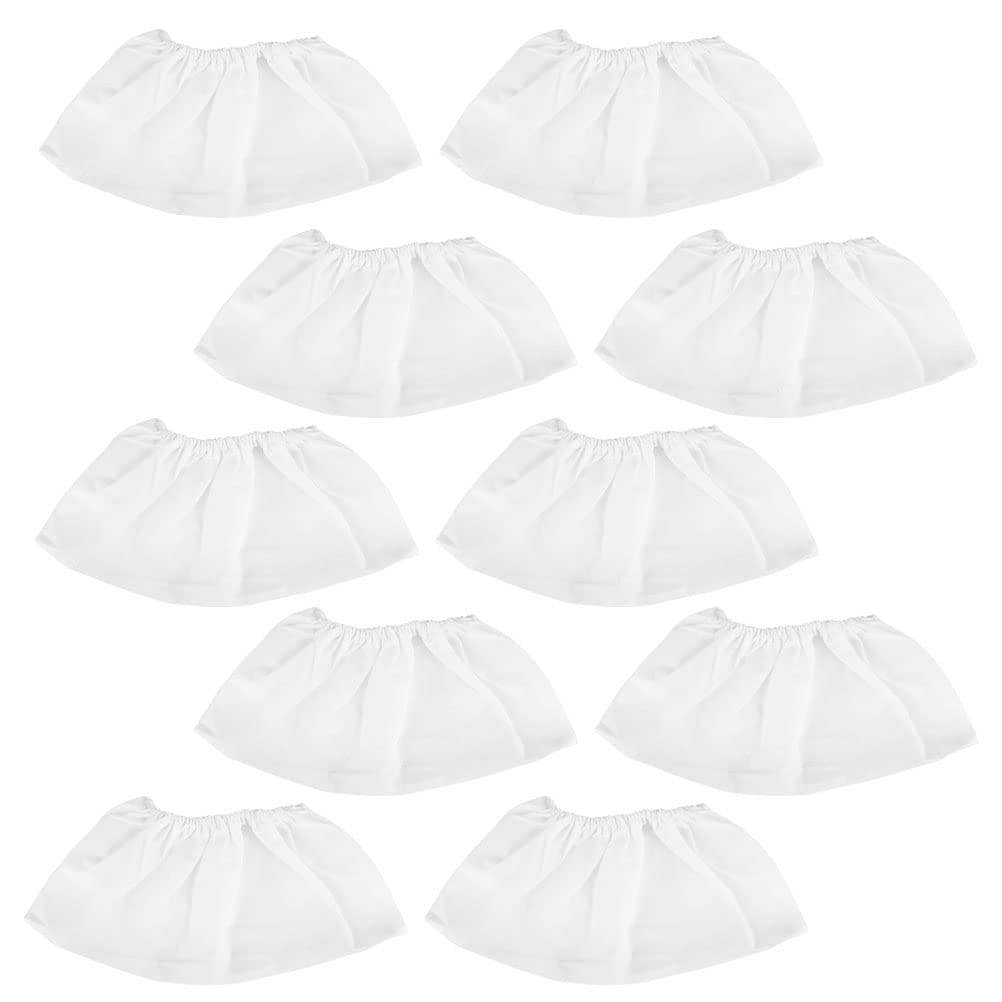 10-Pack White Vacuum Cleaner Bags for Nail Dust Collector - Reusable Nail Duster Pouch, Manicure Accessory for Salon & Home Use - Perfect for Nail Clippings, Dust Collection in Nail Art & Pedicure
