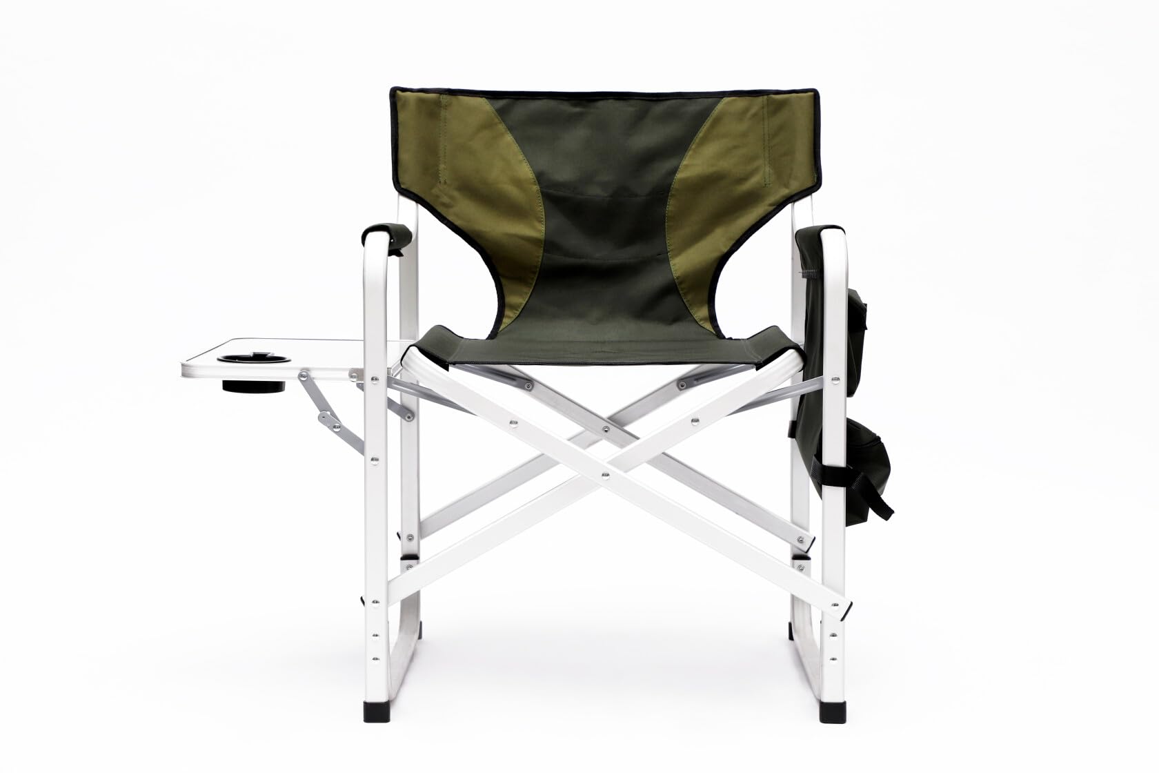 Comfortable Padded Folding Outdoor Camping Chair with Side Table & Storage Pockets - Lightweight Oversized Directors Chair for Indoor, Outdoor, Picnics, Fishing (Green) - Perfect for Backyard, Beach, Tailgating & Camping Trips