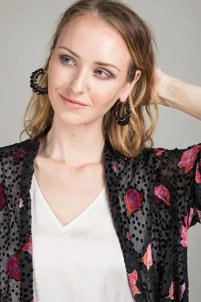 Stylish Multi Beaded Hoop Earrings for Women - Trendy Boho Dangle Earrings for Party, Wedding & Everyday Wear
