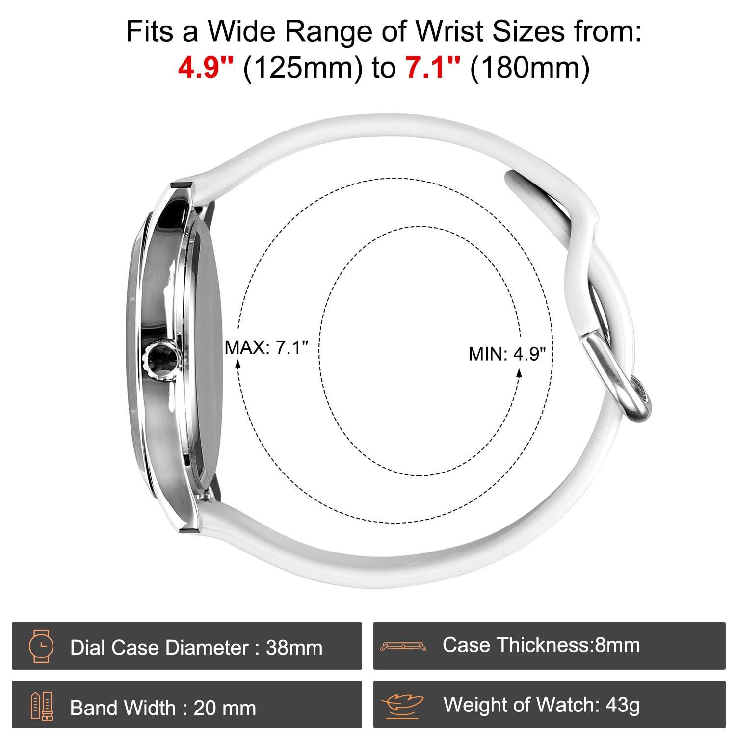 ManChDa Nurse Watch - Analog Medical Watch with Second Hand, Easy to Read for Nurses & Healthcare Professionals - Perfect for Hospital Shifts, Clinical Use & Patient Care