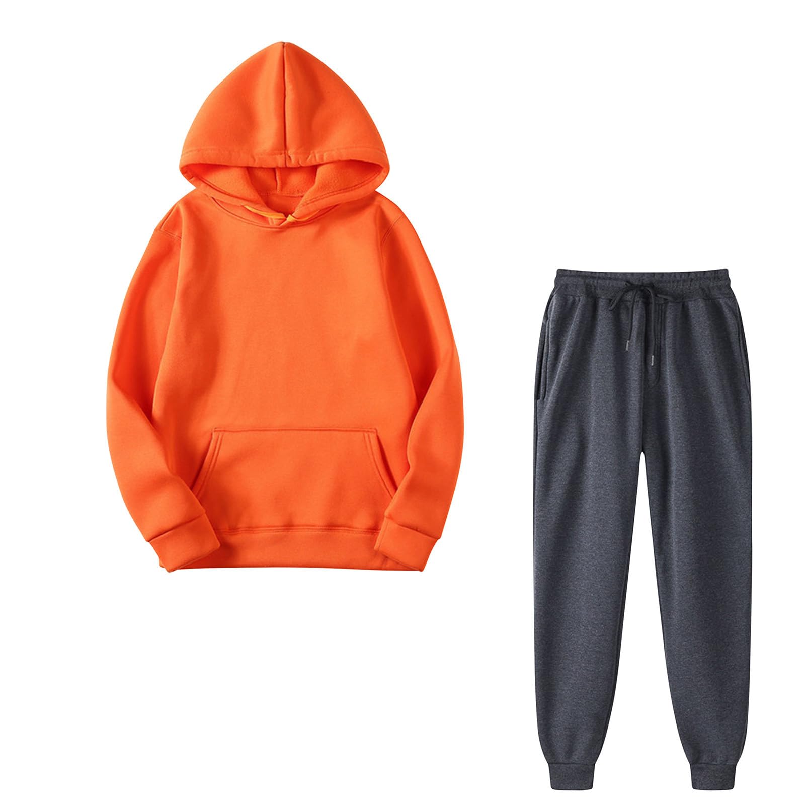Unisex Casual Long Sleeve Loose Fit Hoodie & Sweatpants Set (2-Piece) | Fall 2023 Outfits | Comfortable Lounge Wear for Men & Women | Perfect for Home, Gym, and Outdoor Activities
