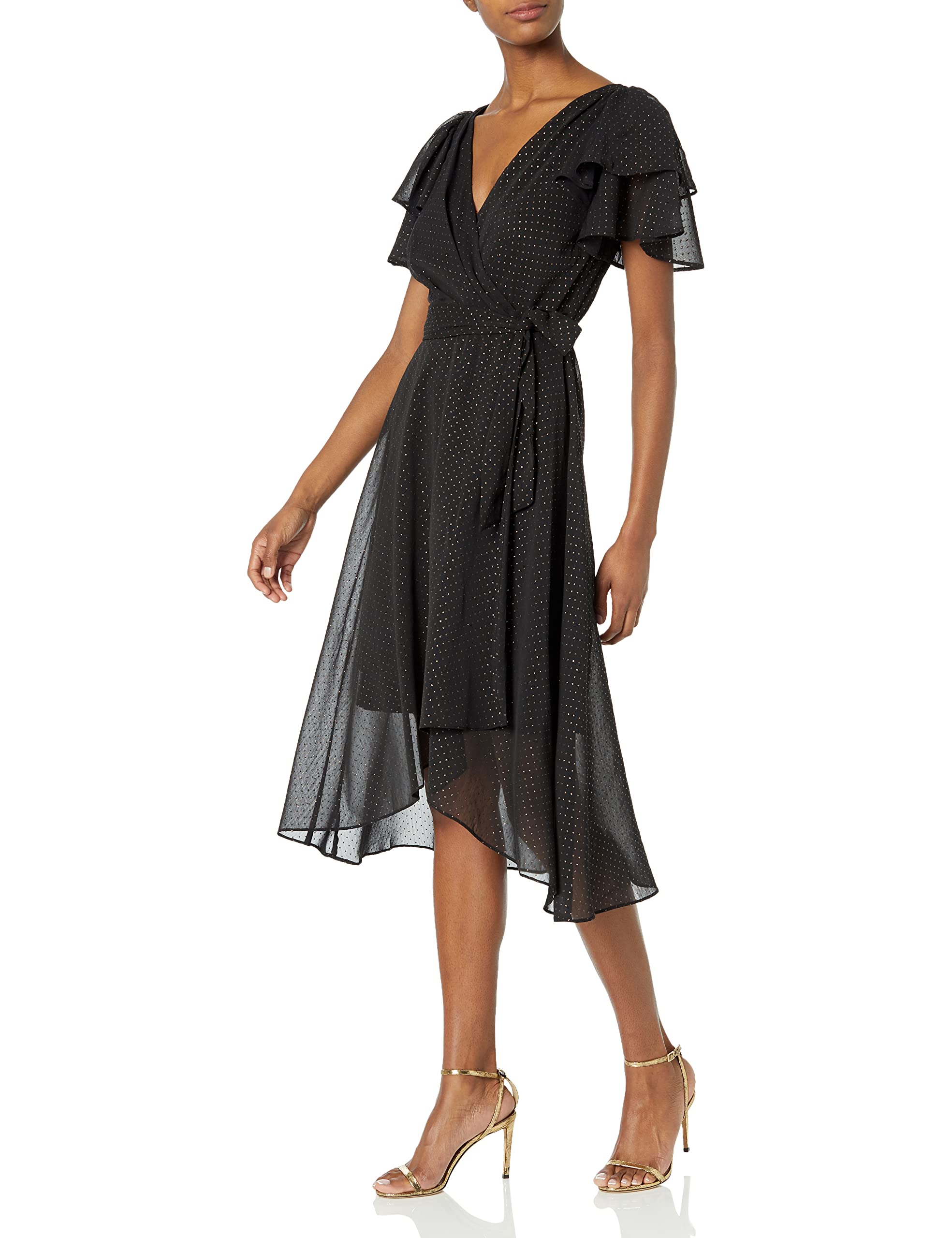 DKNY Women's Faux Wrap Floral Dress for Work & Party
