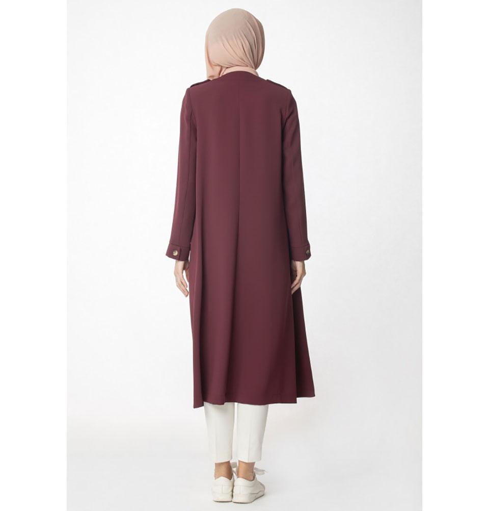 Abaci Modest Topcoat 13397 Maroon - Classic Wool Overcoat for Men | Perfect for Business, Office & Formal Occasions