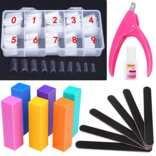 500Pcs Clear Acrylic Nail Tips Kit - Half Cover French Fake Nails with Nail Clipper, Glue & Manicure Tools | Professional Salon & DIY Home Nail Art | Perfect for Parties, Weddings & Daily Beauty Care