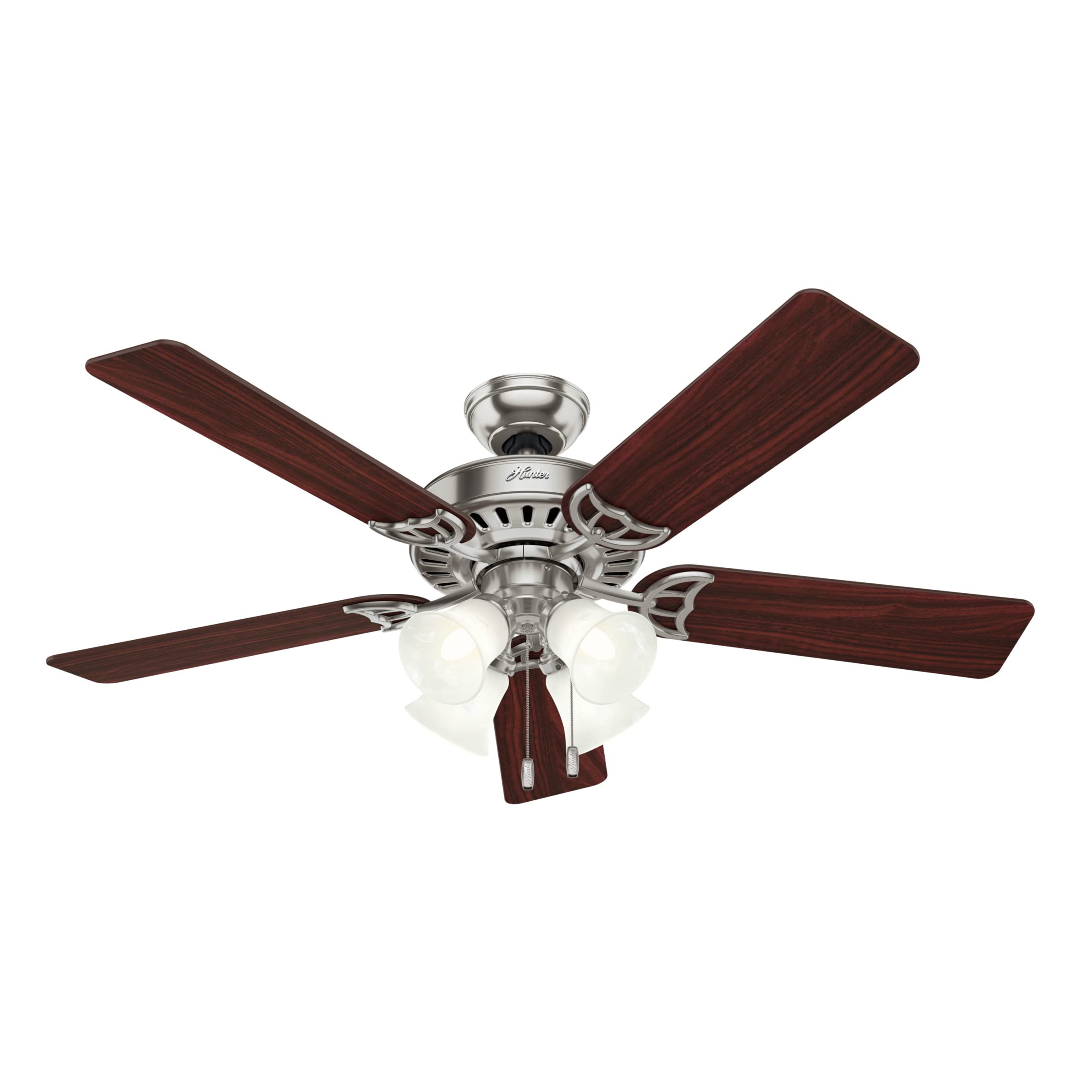Hunter Fan Company Studio Series Indoor Ceiling Fan with LED Light Kit and Pull Chain Control - Perfect for Living Room, Bedroom, and Home Office Cooling & Lighting