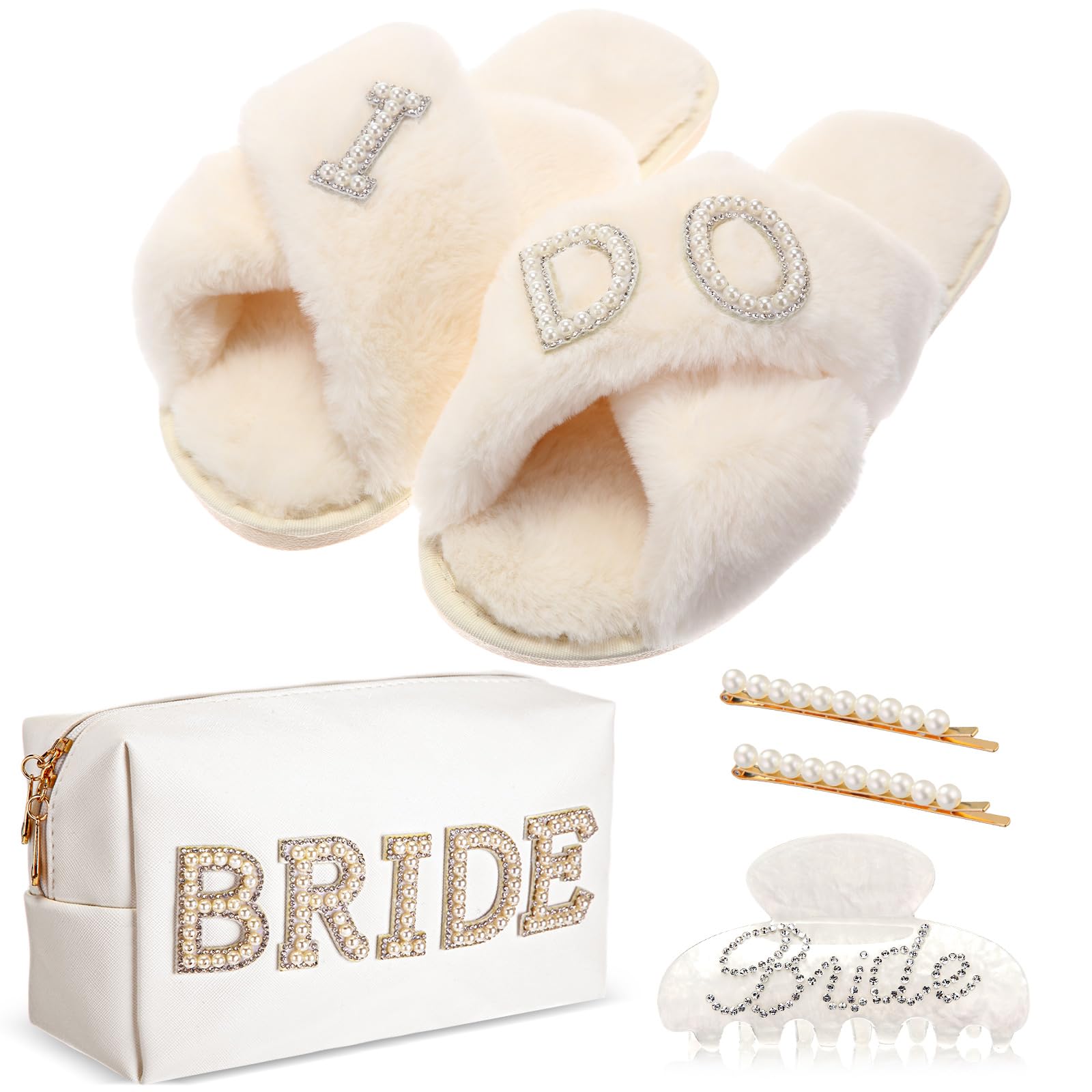 5-Piece Bridal Gift Set for Wedding & Engagement - Makeup Bag, 