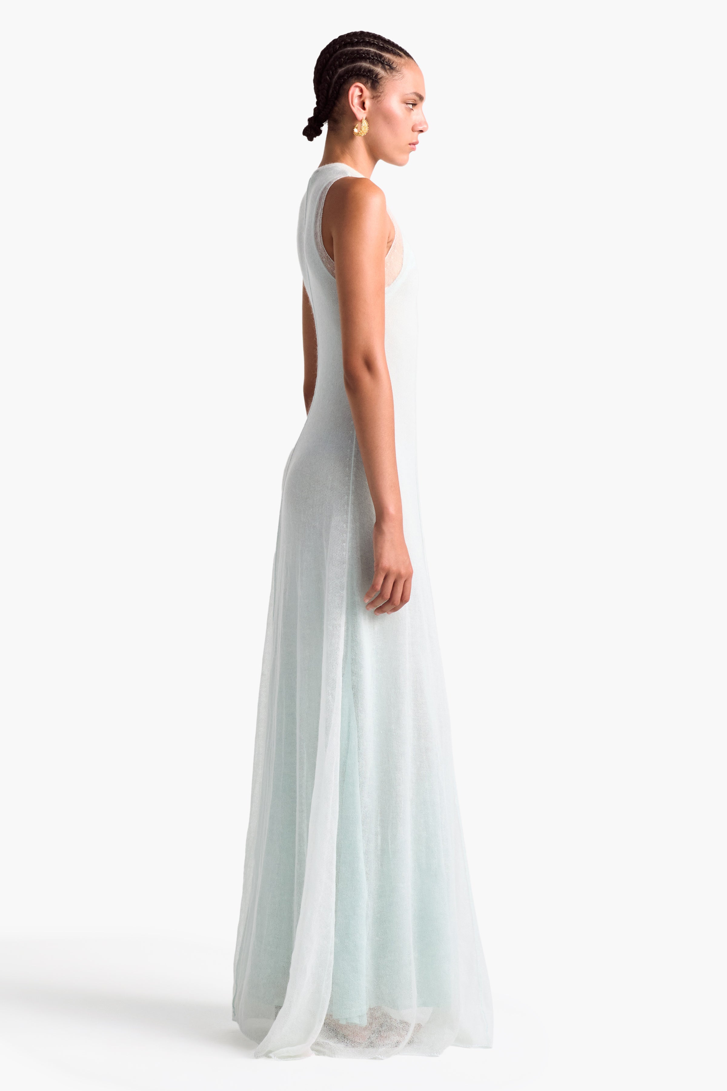 Laia Dress Sea Foam - Women's Flowy Summer Maxi Dress with Floral Print | Perfect for Beach Vacations, Weddings & Boho Fashion