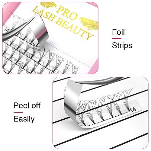 7D Volume Eyelash Extensions - C Curl 0.07mm 16mm Short Stem Premade Fans (3D/5D/7D) for Dramatic Eye Look - Perfect for Weddings, Parties & Professional Salon Use
