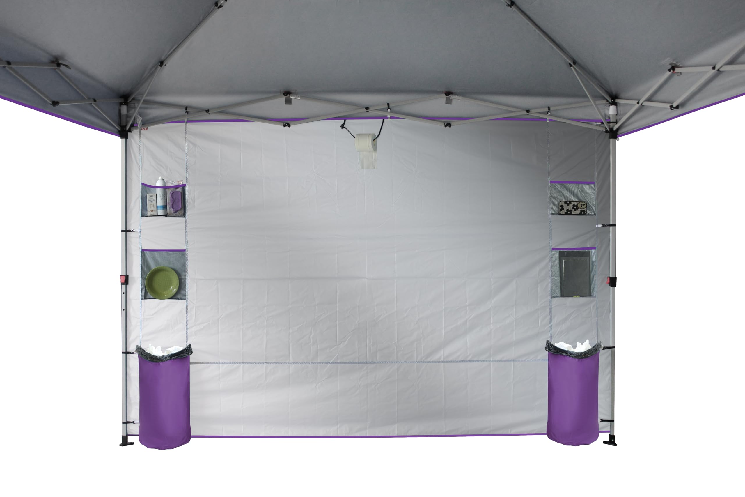 10x10 Pop Up Canopy Tent with Sidewalls & Pockets - Purple Instant Sun Shelter for Outdoor Events, Camping & Beach - Easy One-Person Setup & Portable Center Lock Design - Perfect for Picnics, Tailgating & Backyard Parties