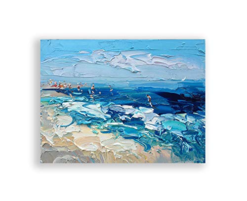 Beach Wall Art Prints - Ocean & Coastal Seascape Canvas Decor - Modern Home & Kitchen Wall Decor - Perfect Gift for Beach Lovers (Living Room, Bedroom, Office Decor)