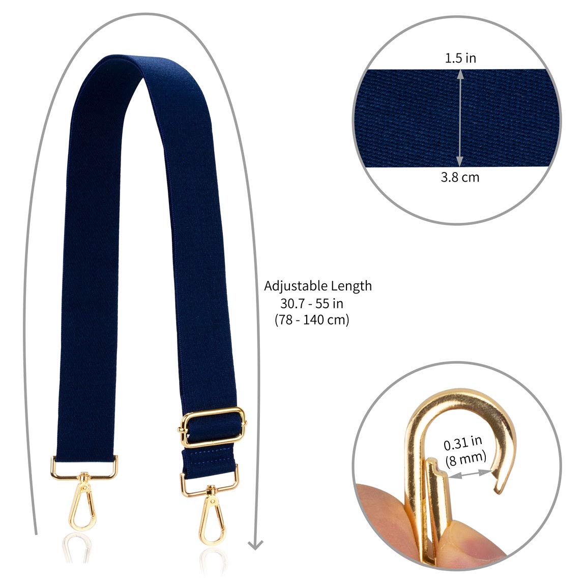 Allzedream Adjustable Crossbody Bag Strap - Soft Replacement Purse Shoulder Strap for Women - Perfect for Travel, Shopping & Everyday Use
