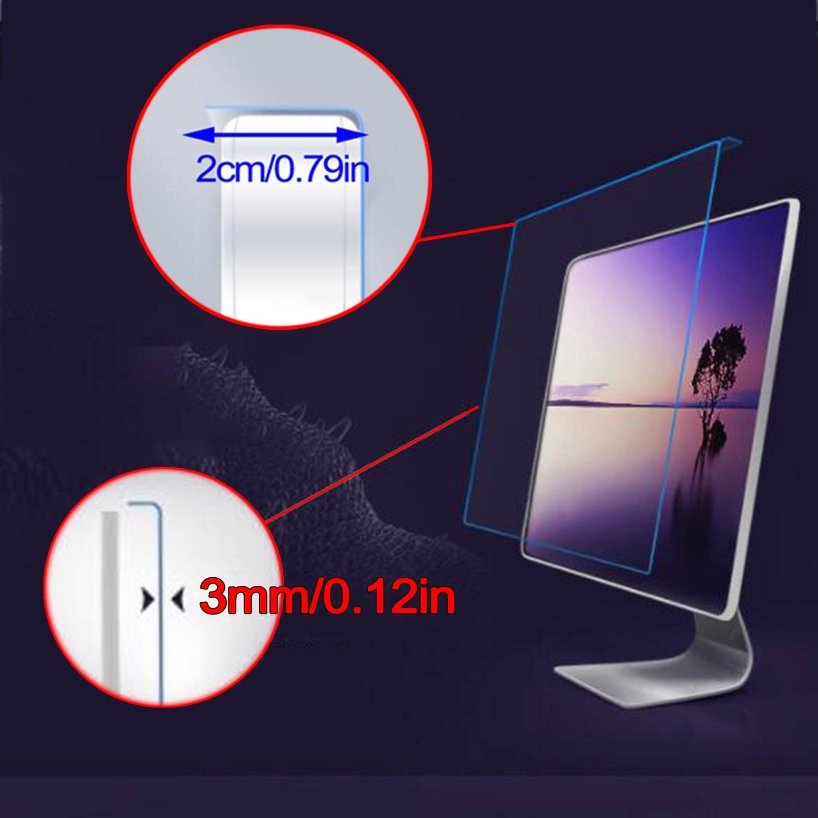 LIGUOYI HD Anti-Blue Light Screen Protector for 20 21.5 23 Inch 16:9 Desktop Monitors - Reusable Hanging Film to Reduce Eye Strain | Perfect for Office, Gaming & Home Use